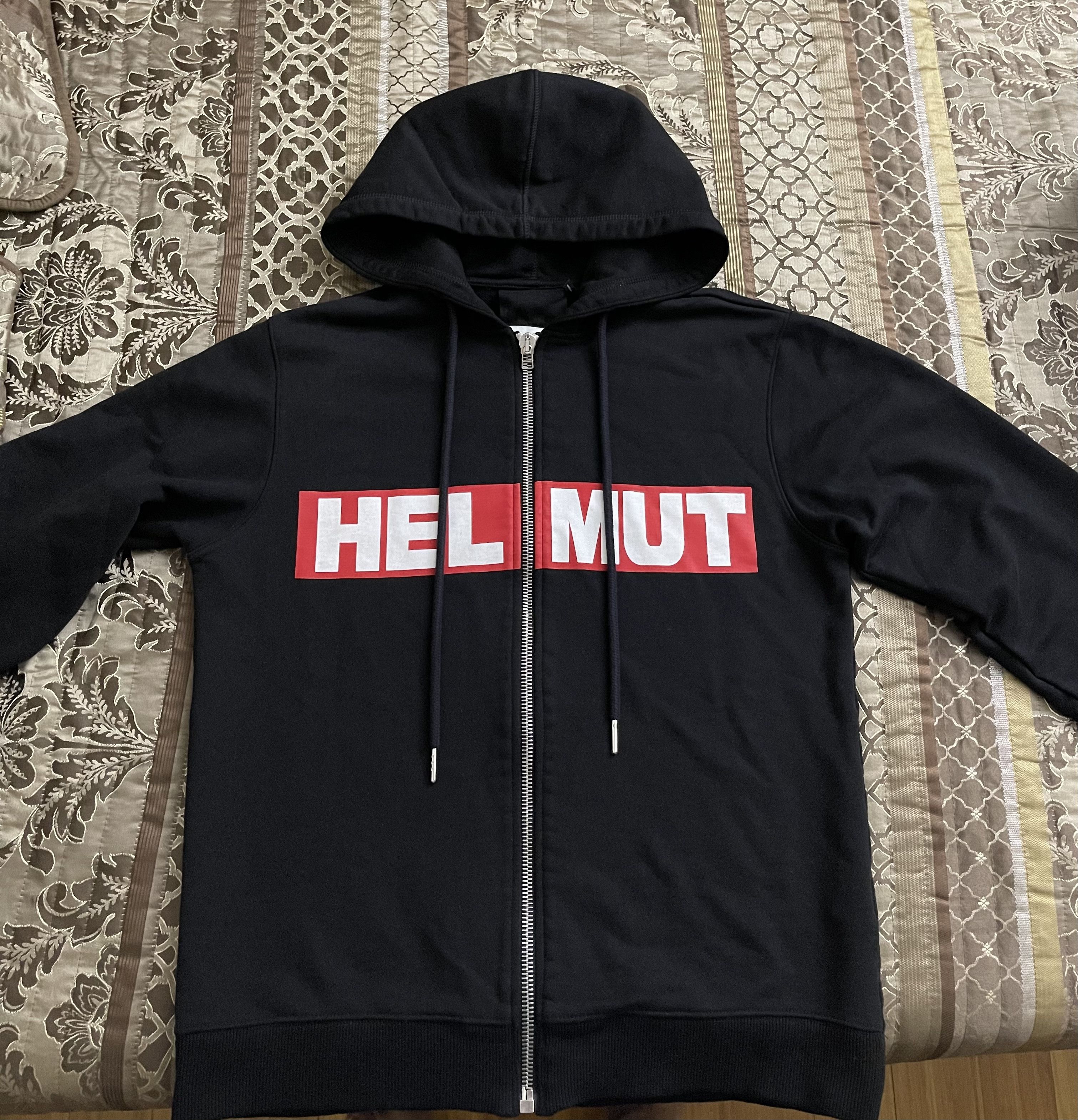 image of Helmut Lang Box Logo Hoodie in Black, Men's (Size Small)