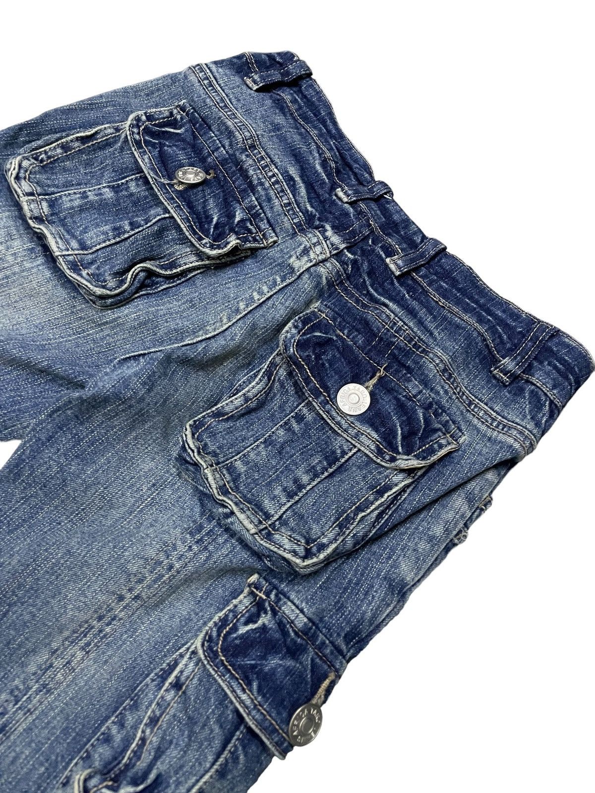 Hysteric Glamour AFT Japan Asymmetrical Cargo Flared Jeans Size 27" / US 4 / IT 40 - 17 Thumbnail