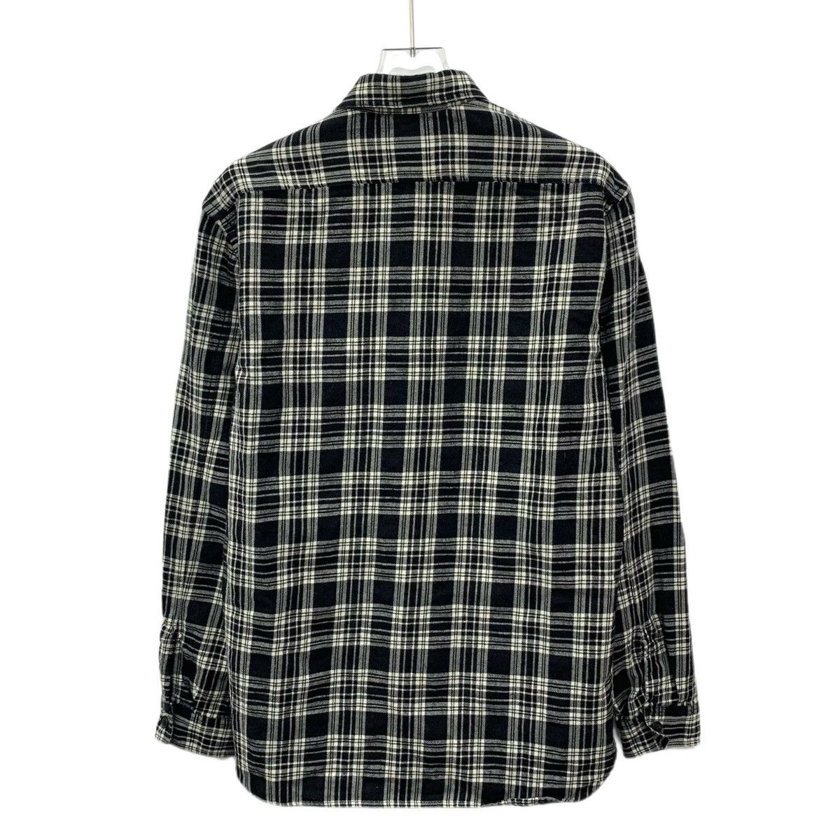 Burberry Burberry Black Check Wool Collared Long Sleeve Shirt K26WX Size US M / EU 48-50 / 2 - 2 Thumbnail
