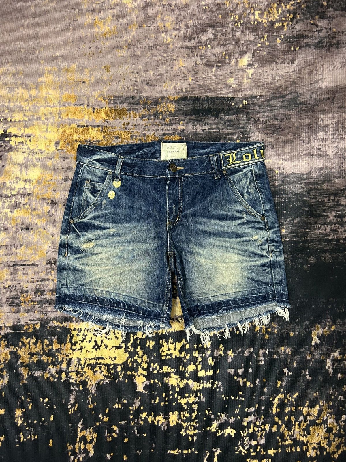 If Six Was Nine Lolita Skull Short Jeans Size US 35 - 2 Thumbnail