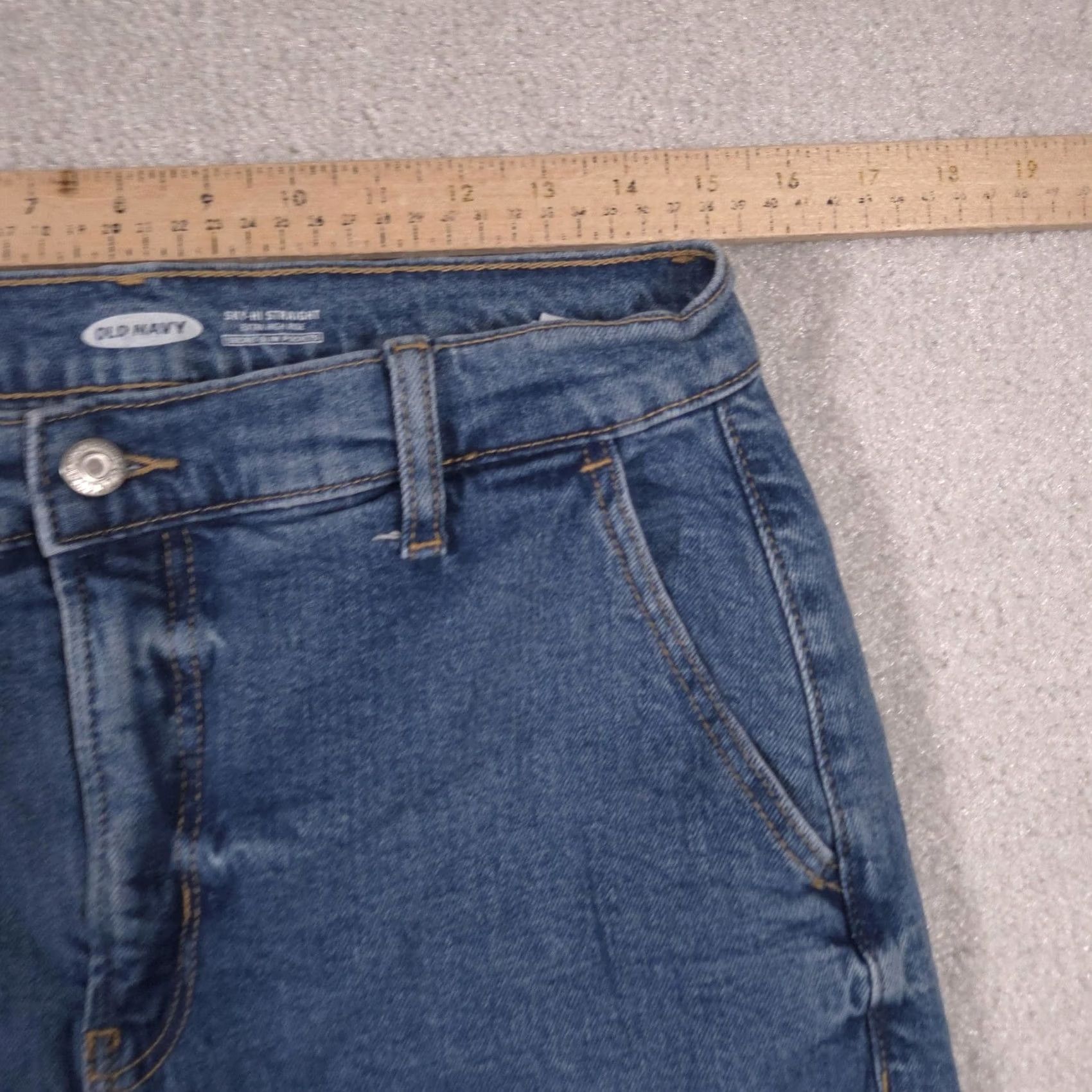 Old Navy Old Navy Jeans Womens 10 Blue Wash Straight Extra High Rise Stretch Size 32" / US 10 / IT 46 - 5 Thumbnail