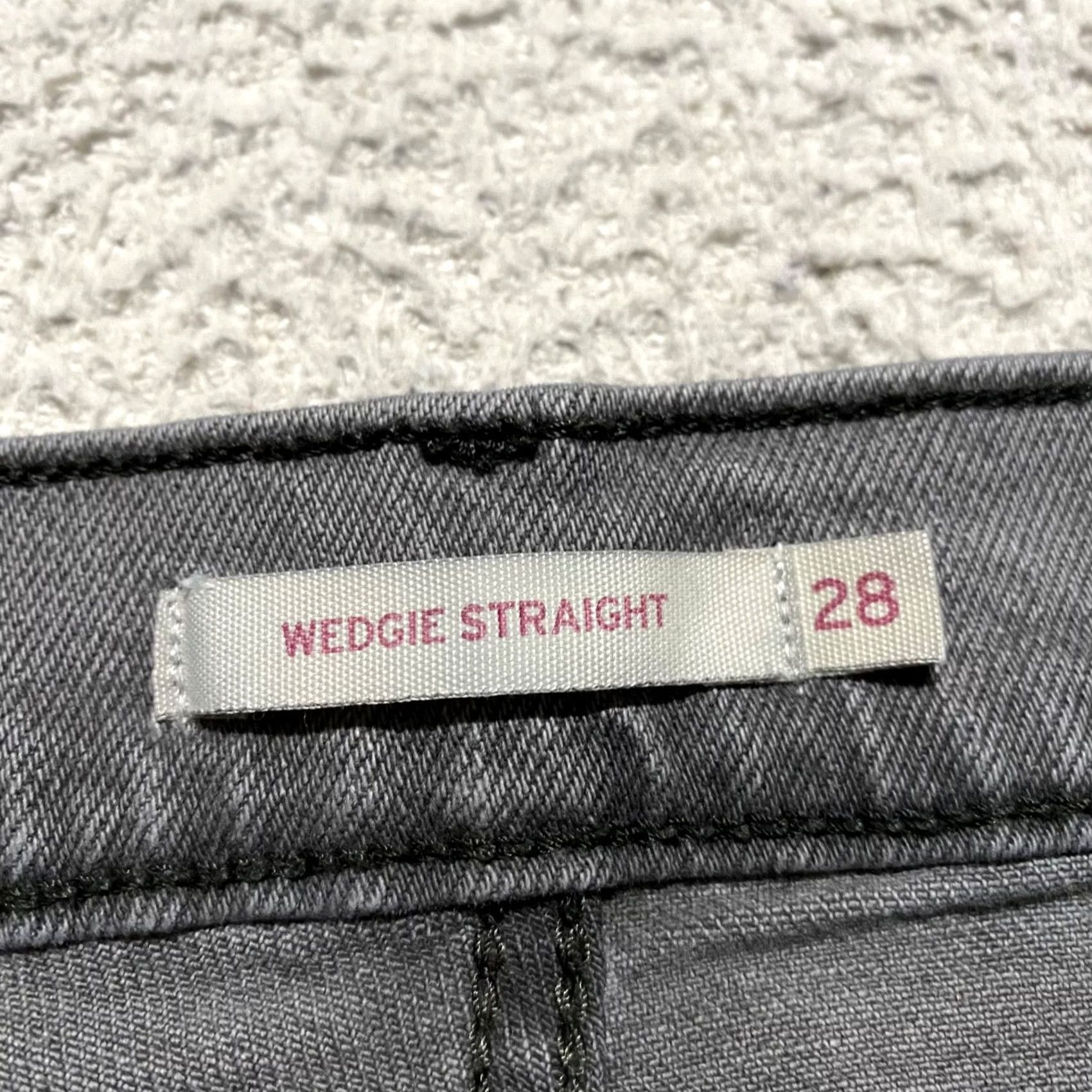 Levi's Levi's Womens Jeans Gray Wedgie Straight Button Fly Medium Wash 28 Regular 5-Pocket Denim High Rise 90s Vintage? Size 28" / US 6 / IT 42 - 4 Thumbnail