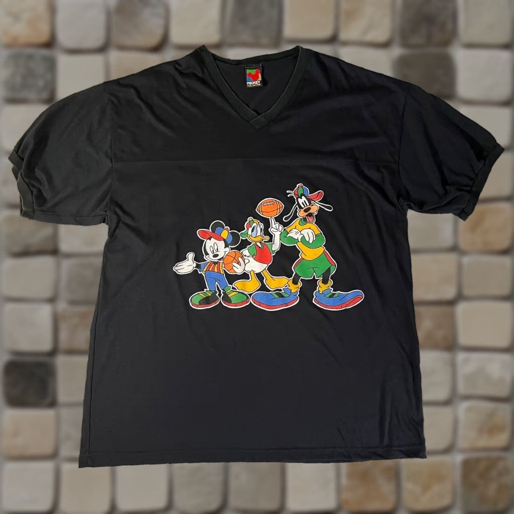 Mickey Unlimited VINTAGE Mickey Unlimited Unisex T-Shirt 2XL Black 90s Disney Cartoon Graphic Print V-Neck Mens Womens Girls Boys Size US XXL / EU 58 / 5 - 1 Thumbnail