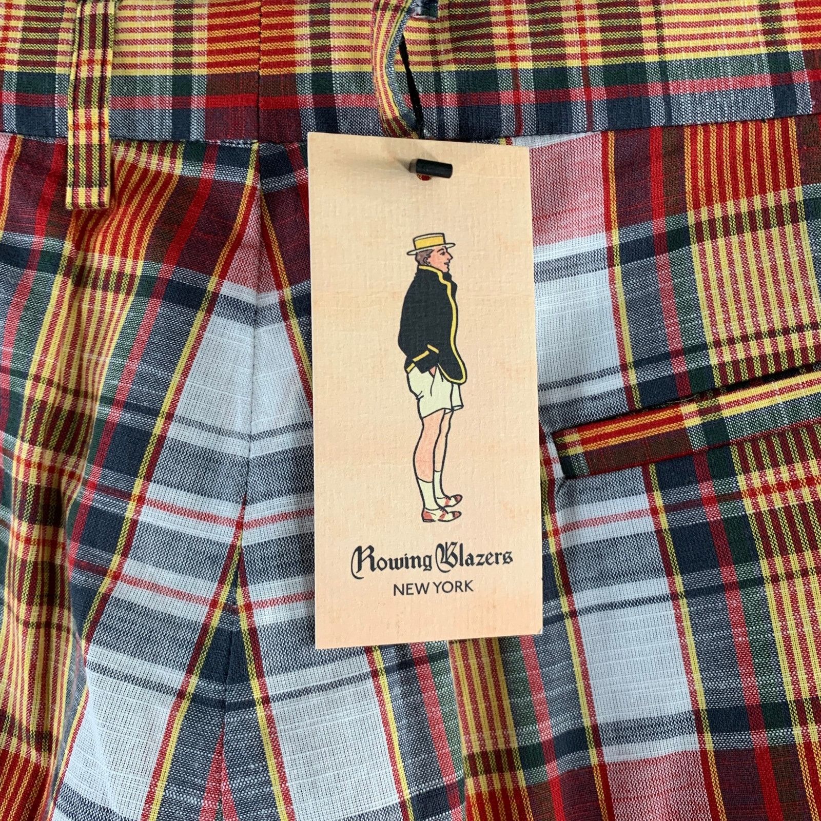 Rowing Blazers Red Multi-Color Plaid Cotton Zip Up Madras Casual Pants Size US 32 / EU 48 - 4 Thumbnail