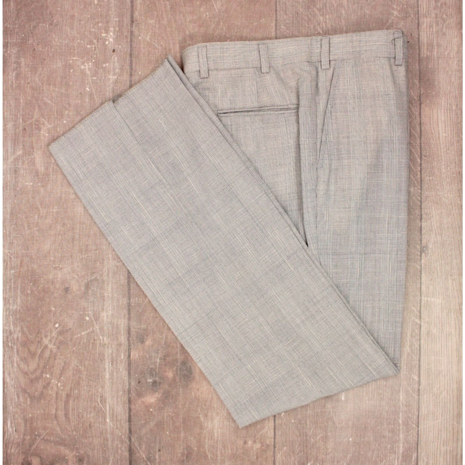 Vintage Mens VTG 70s 2 PC Blue Plaid Leisure Suit Sz 42 1970s Disco Polyester Blend Size 42R - 6 Thumbnail