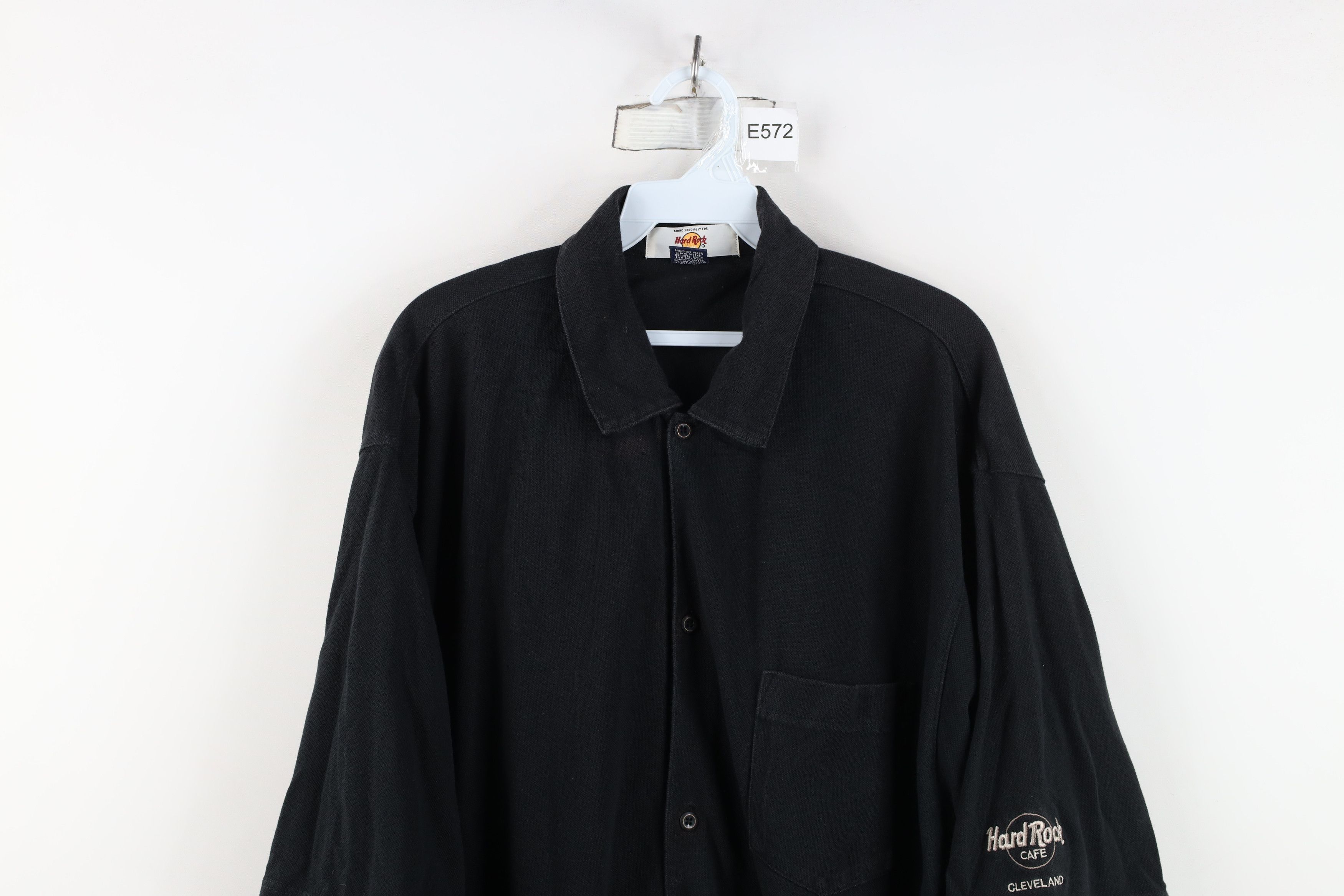 Hard Rock Cafe Vintage 90s Hard Rock Cafe Cleveland Button Shirt Black Size US XL / EU 56 / 4 - 2 Thumbnail