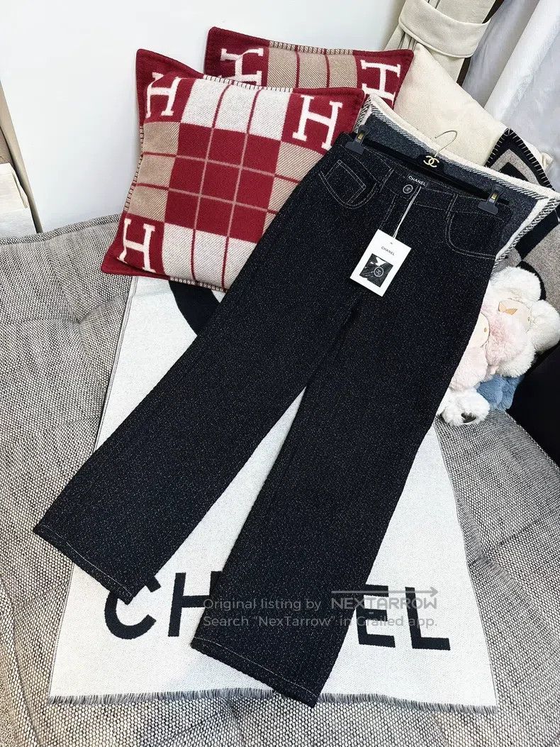 Chanel Chanel 24B black tweed straight trousers Size 25" / US 0 / IT 36 - 8 Thumbnail