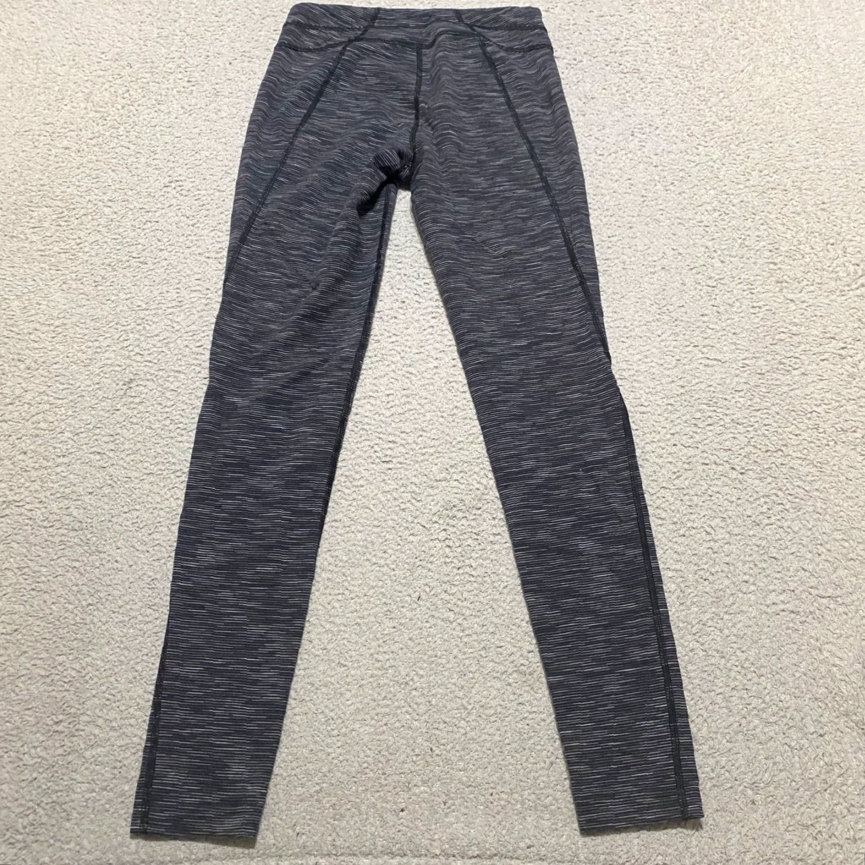 Vintage Lucy Leggings Shirt Womens Small Gray Striped Ankle Powermax Hatha Collection Sports Athleisure Size 28" / US 6 / IT 42 - 2 Thumbnail