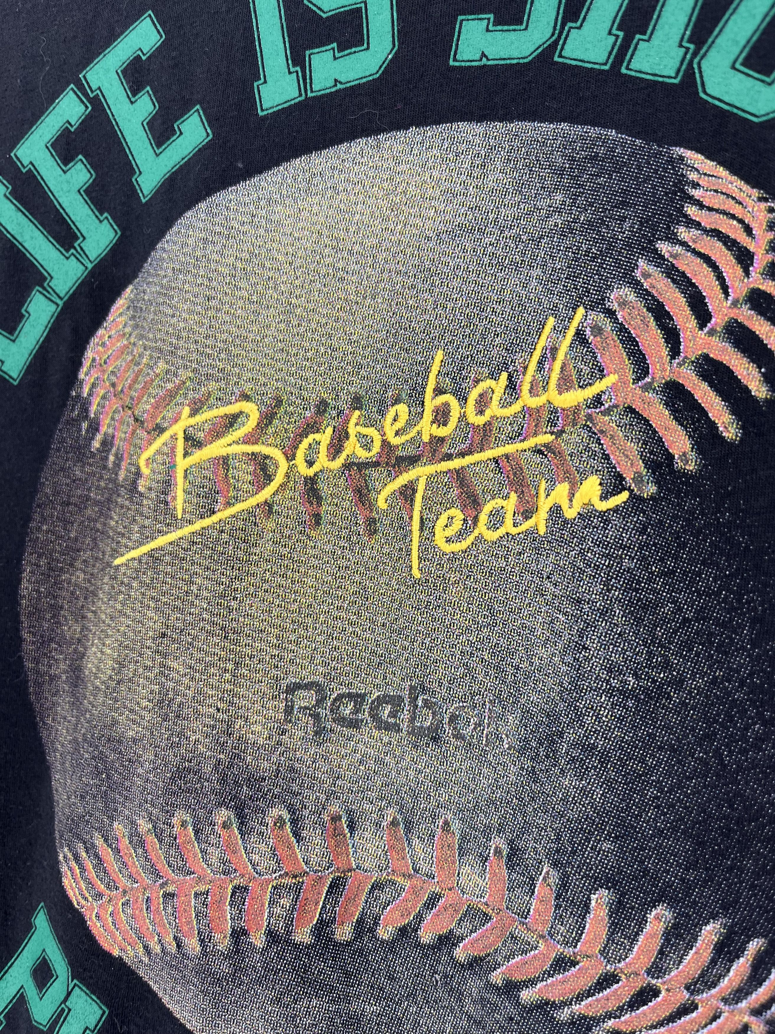 Reebok Vintage 90s Reebok ‘baseball “Life is short Play Hard” Size US XL / EU 56 / 4 - 7 Thumbnail