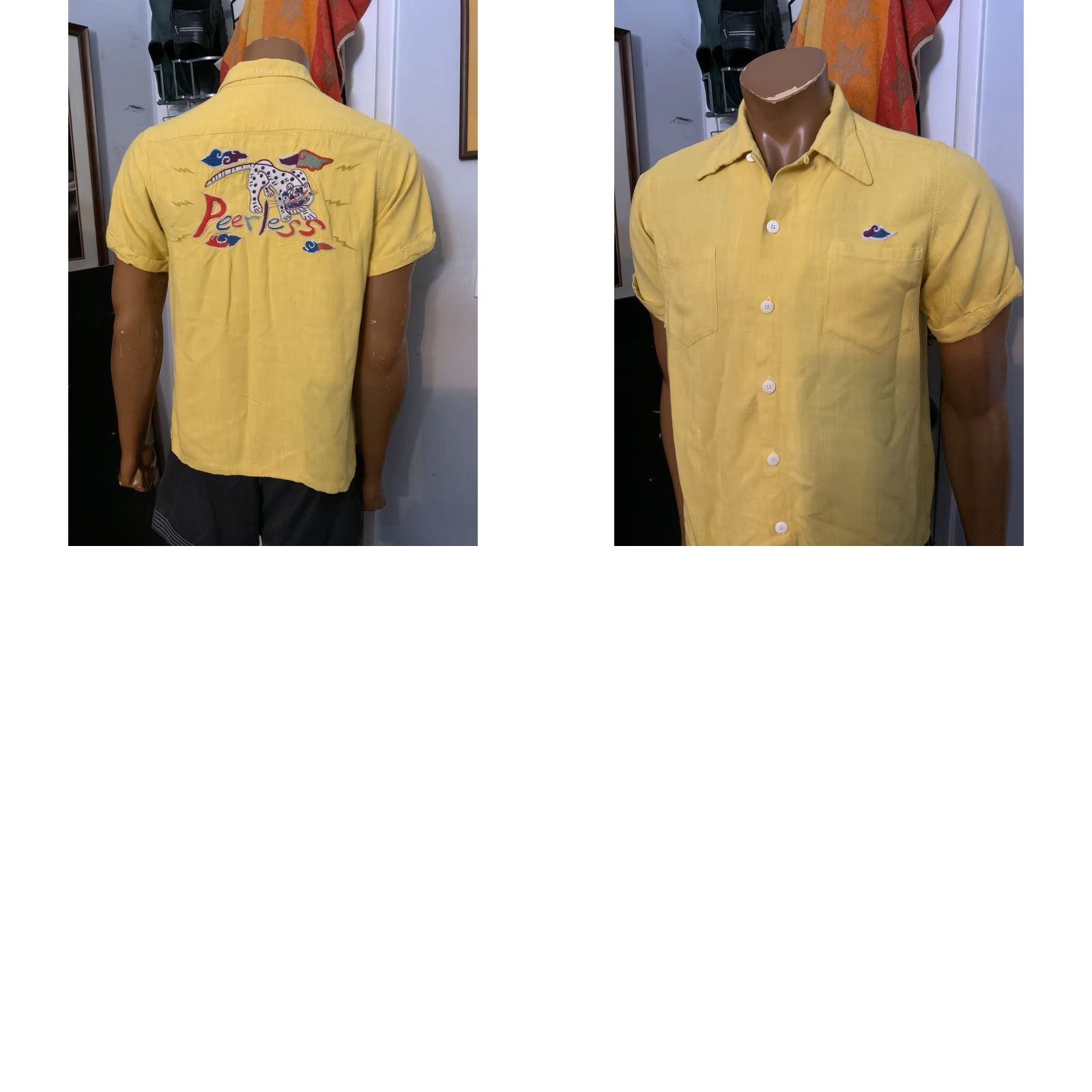 Visvim VINTAGE Visvim Japan Irving Peerless Japanese Tiger Embroidered Loop Collar Camp Shirt S/S Size US S / EU 44-46 / 1 - 9 Thumbnail