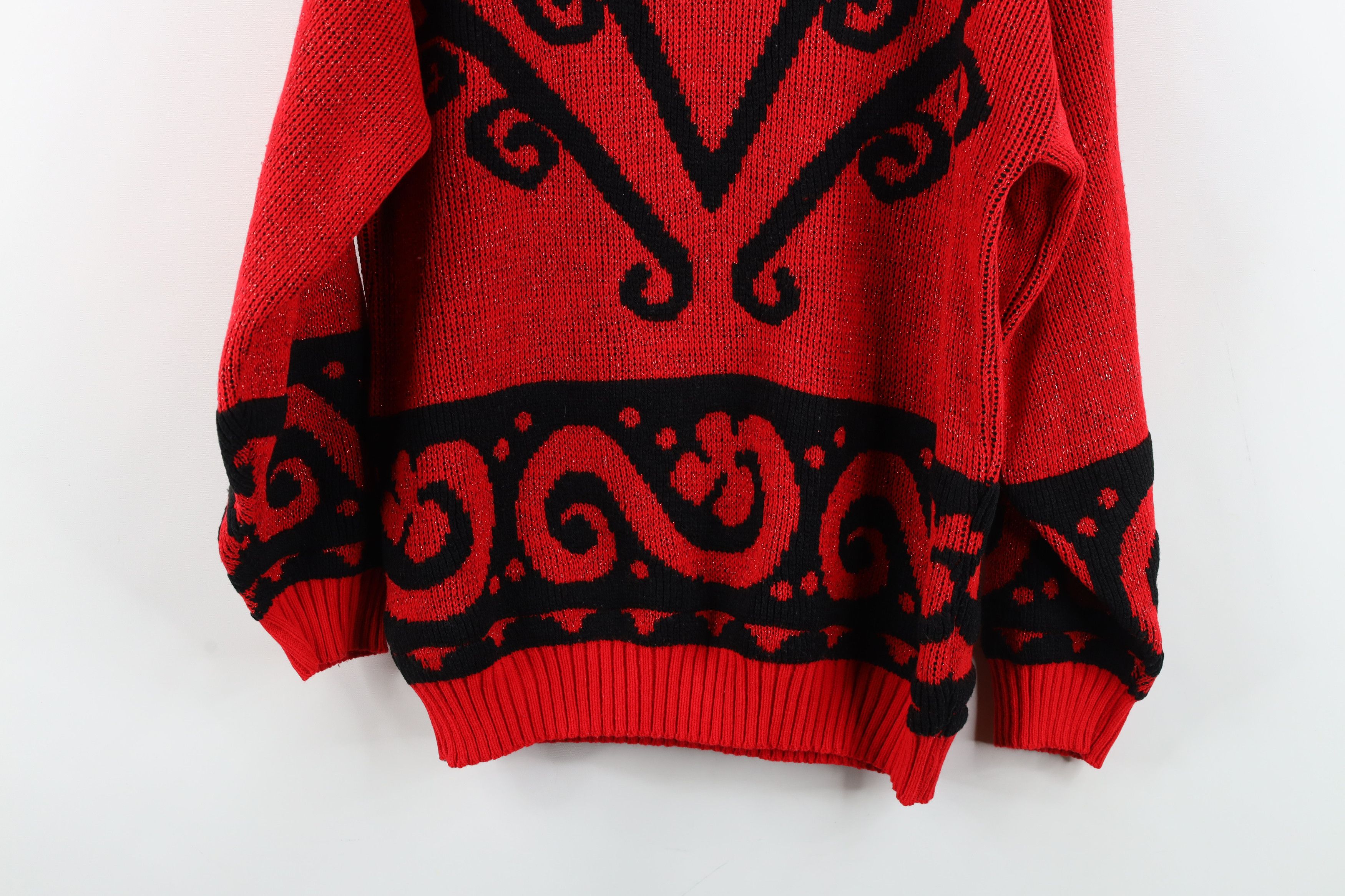 Vintage Vintage 90s Streetwear Geometric Metallic Knit Sweater USA Size M / US 6-8 / IT 42-44 - 13 Thumbnail