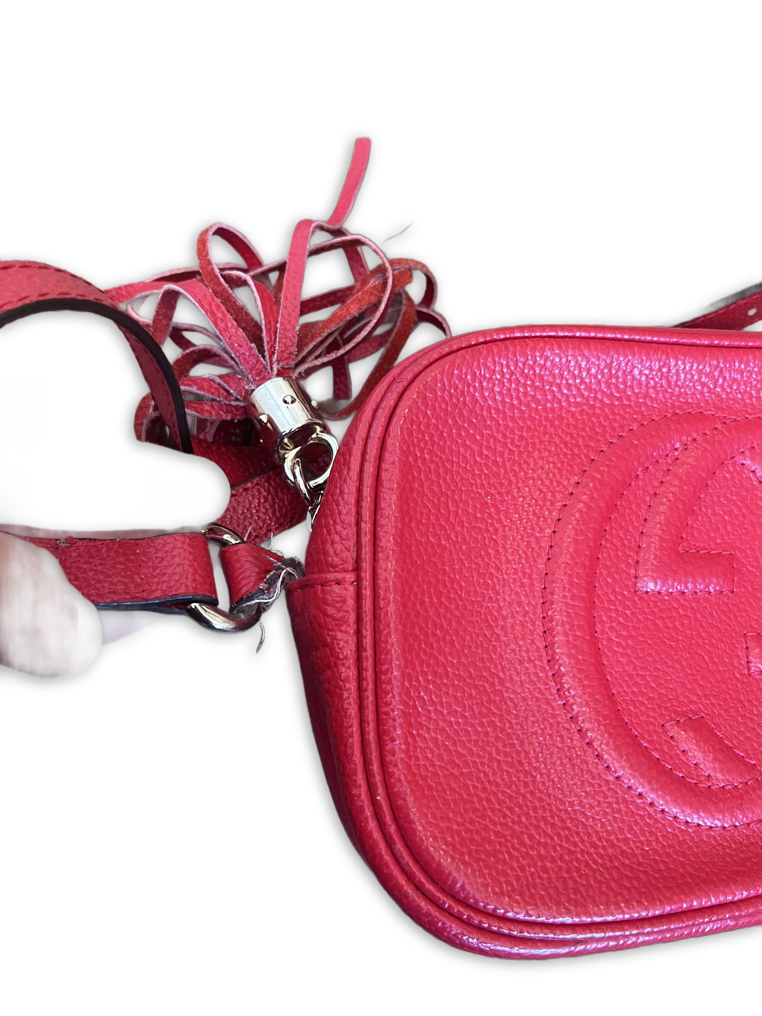 Gucci Gucci - Soho Disco Pebbled Leather Red Silver-Tone Preloved Size ONE SIZE - 2 Thumbnail