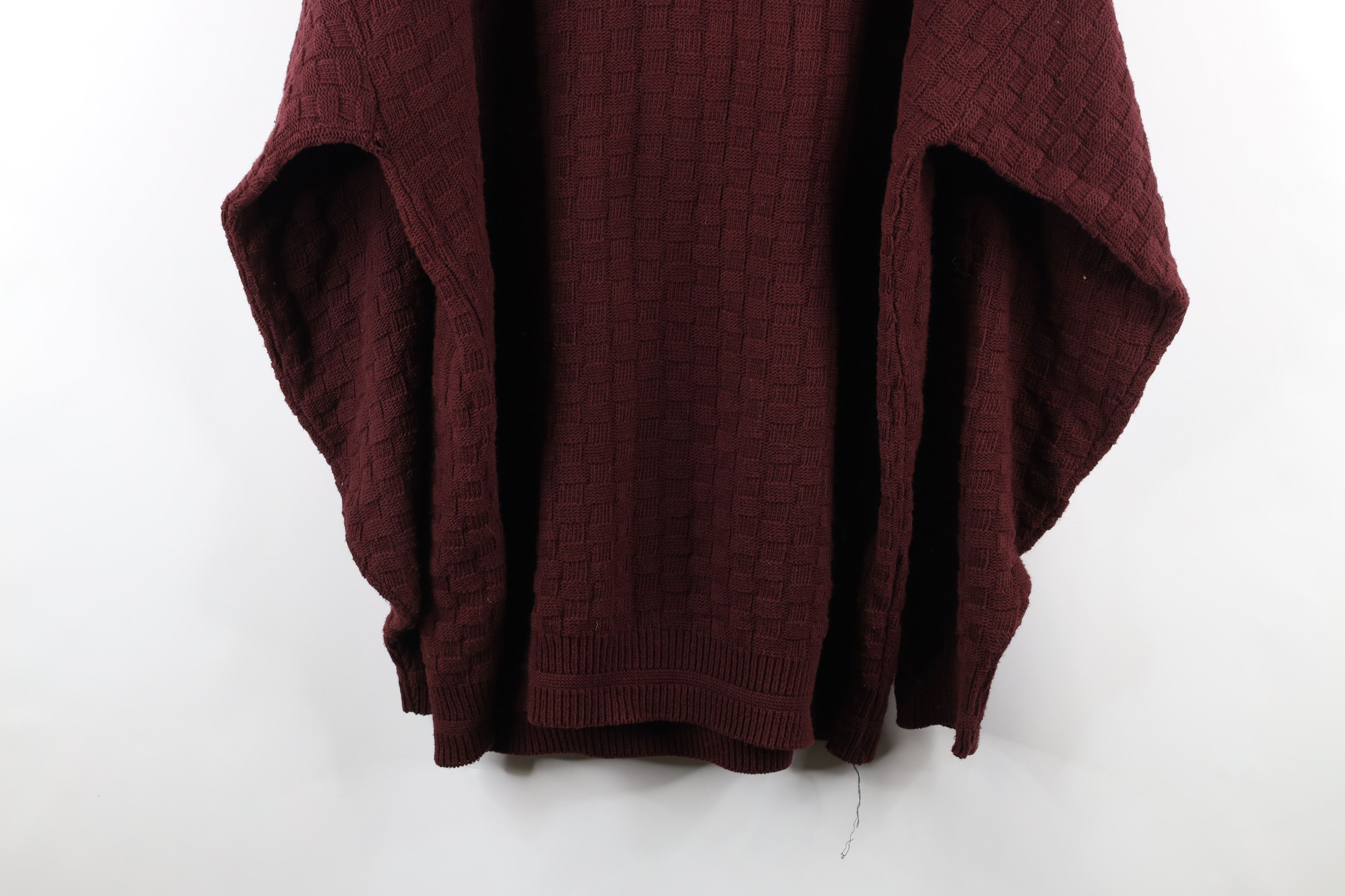 Vintage Vintage 90s Streetwear Knit Crewneck Sweater Burgundy USA Size US XXL / EU 58 / 5 - 7 Thumbnail
