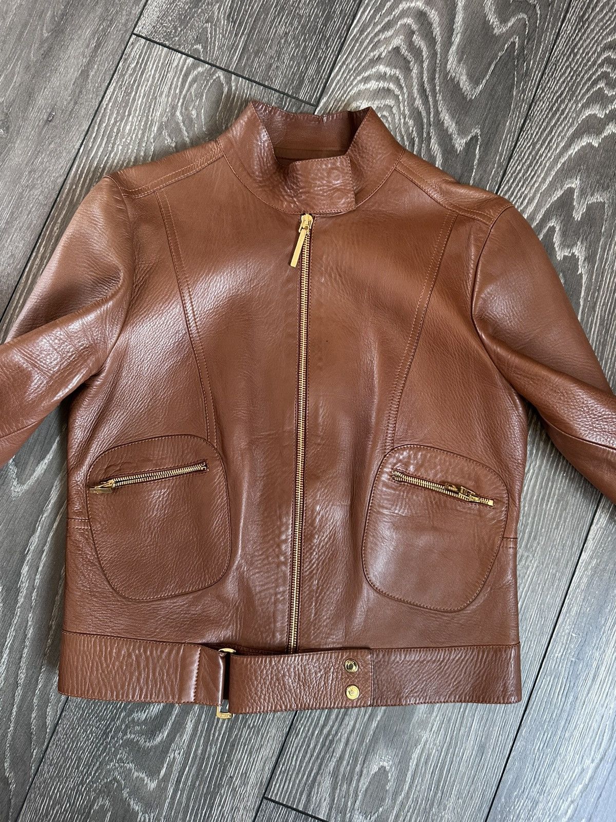 Gucci gucci ss99 by tom ford leather biker jacket Size S / US 4 / IT 40 - 3 Thumbnail