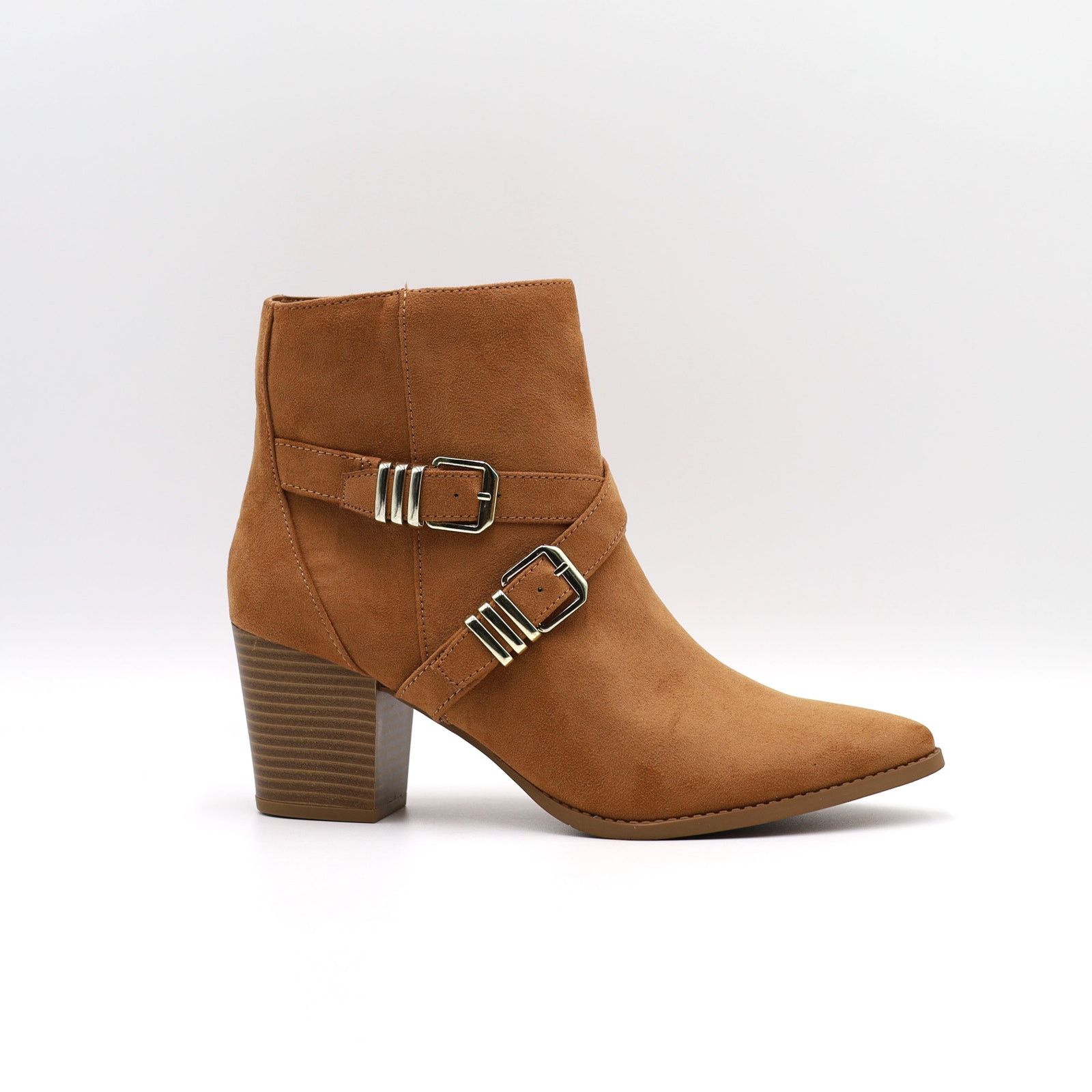 The Unbranded Brand Sun+Stone Women Tan Pointed-Toe Buckle Ankle Booties US 8.5 Size US 8.5 / IT 38.5 - 1 Thumbnail
