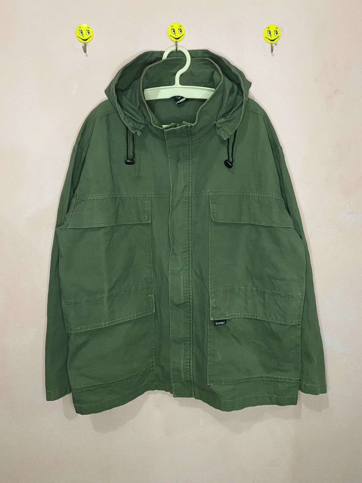 Vintage × X-LARGE X large jacket men plain with hooded Size US XL / EU 56 / 4 - 1 Thumbnail