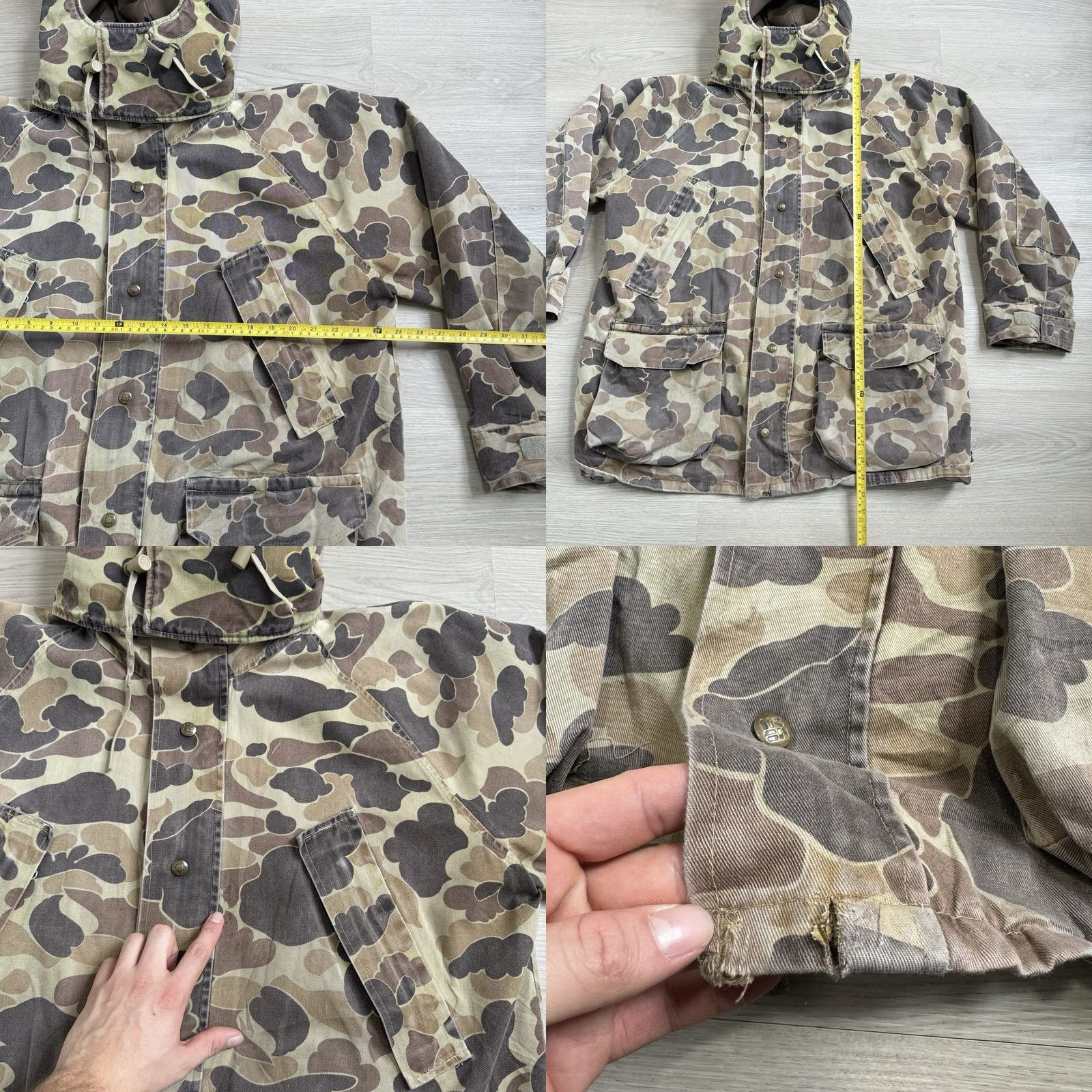 Delta VINTAGE Columbia Delta Marsh Duck Camo Hooded Shell Jacket XL Outdoor Hunting Size US XL / EU 56 / 4 - 8 Thumbnail