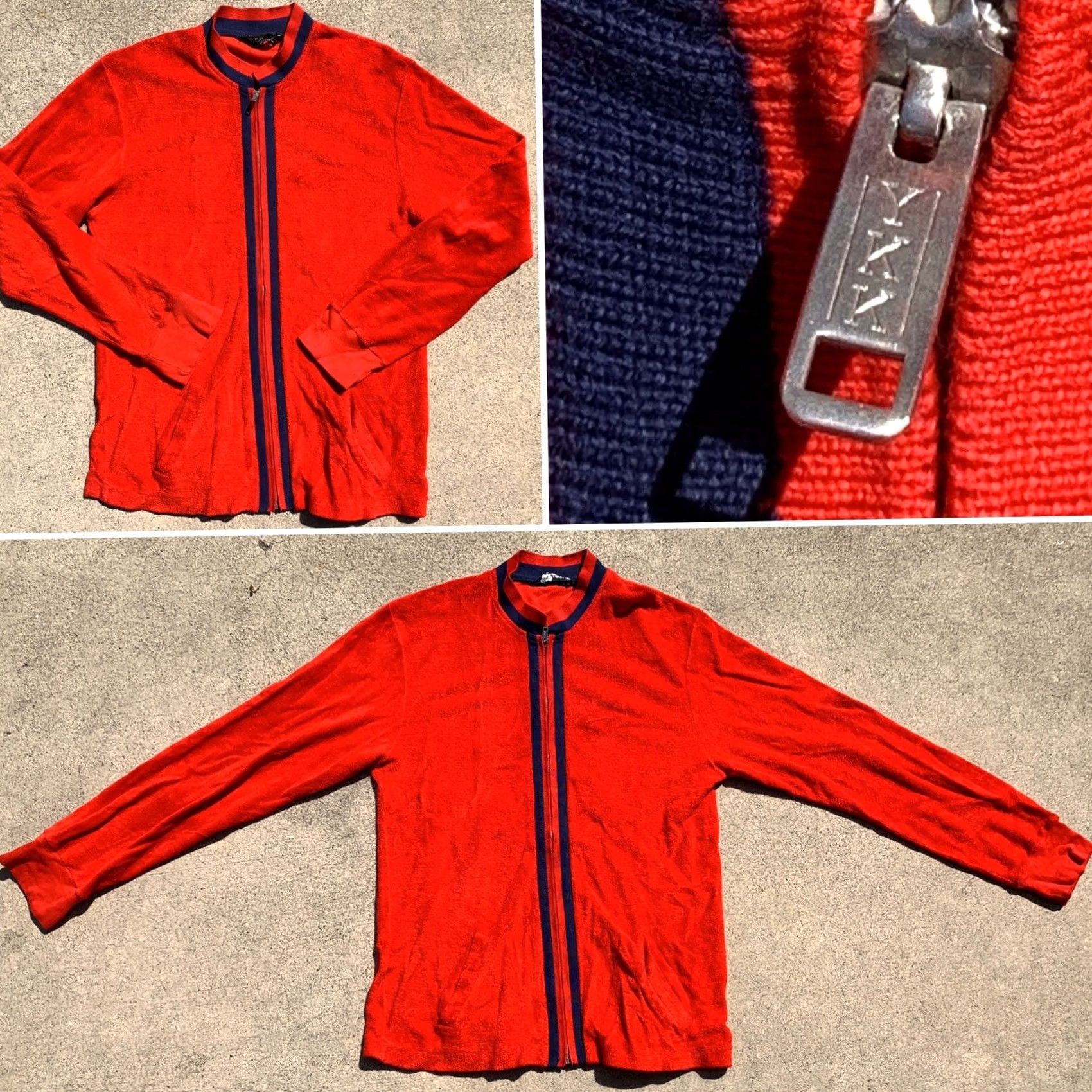 Vintage VINTAGE Easley Track Jacket Combed Cotton Red W/ Blue Metal Zip M Mens Regular Long Sleeve Full-Zip Athletic Lightweight Pockets Zipper Size US M / EU 48-50 / 2 - 4 Thumbnail