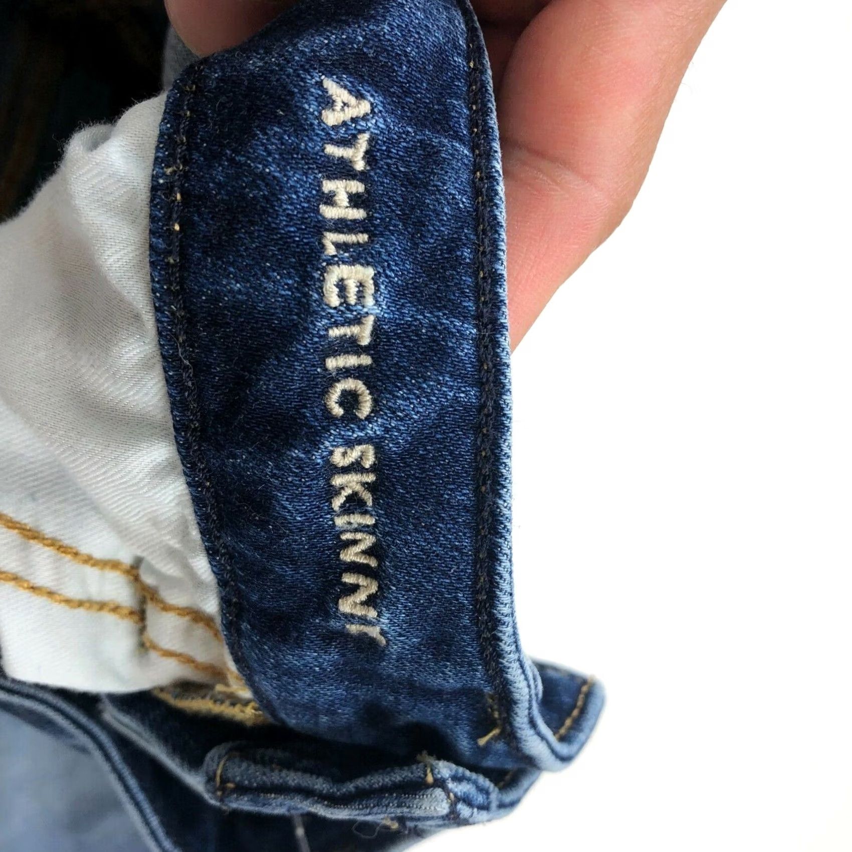 American Eagle Outfitters VINTAGE American Eagle Outfitters Athletic Skinny Jeans 26x28 25W 27L Mens Blue 27in Inseam Stretch Regular Denim Zip Men Size US 26 / EU 42 - 7 Thumbnail