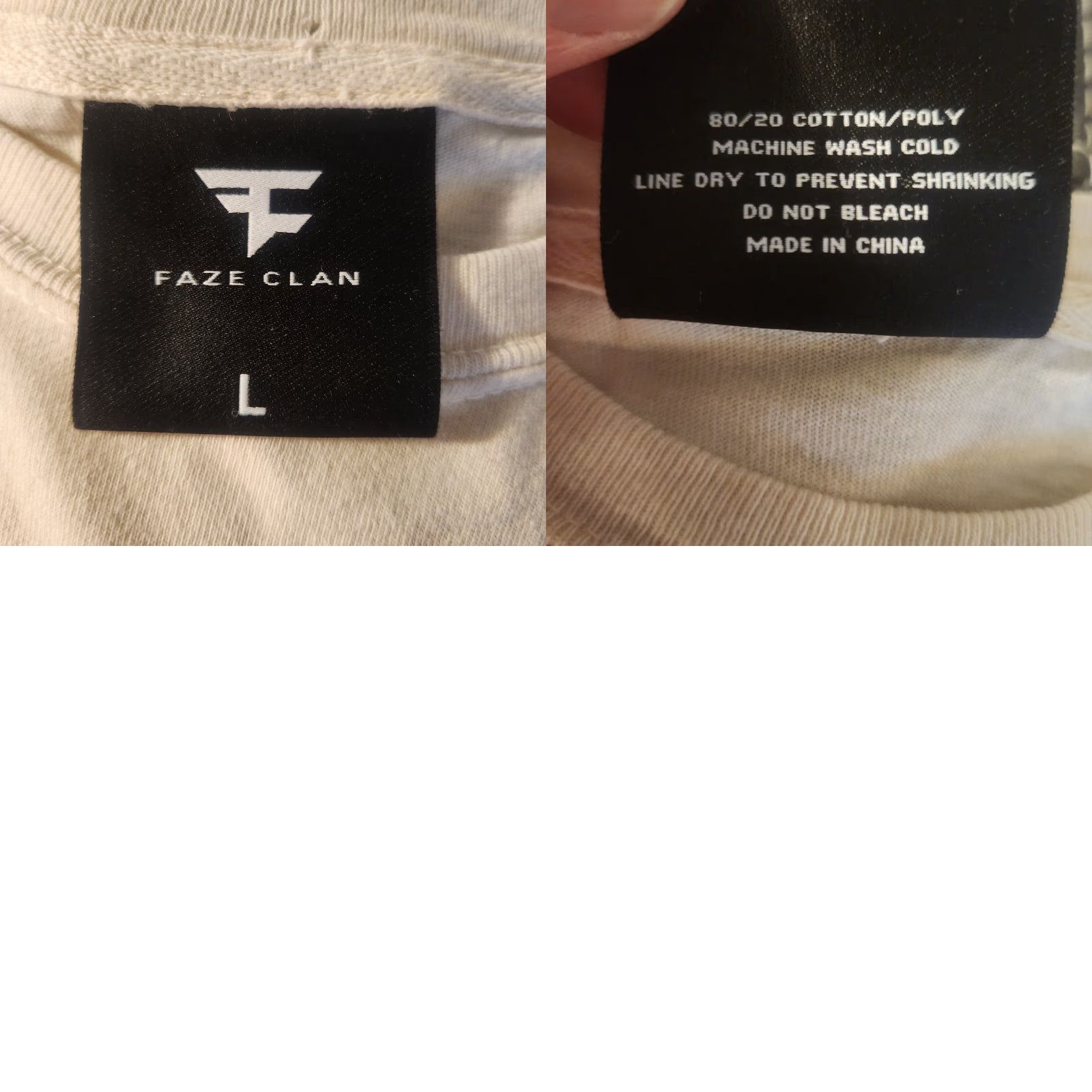 Vintage Faze Clan Men's T-Shirt Short Sleeve Ivory Embroidered FKN Perfect Tee Shirt Large Mens Ivory Size US L / EU 52-54 / 3 - 8 Thumbnail