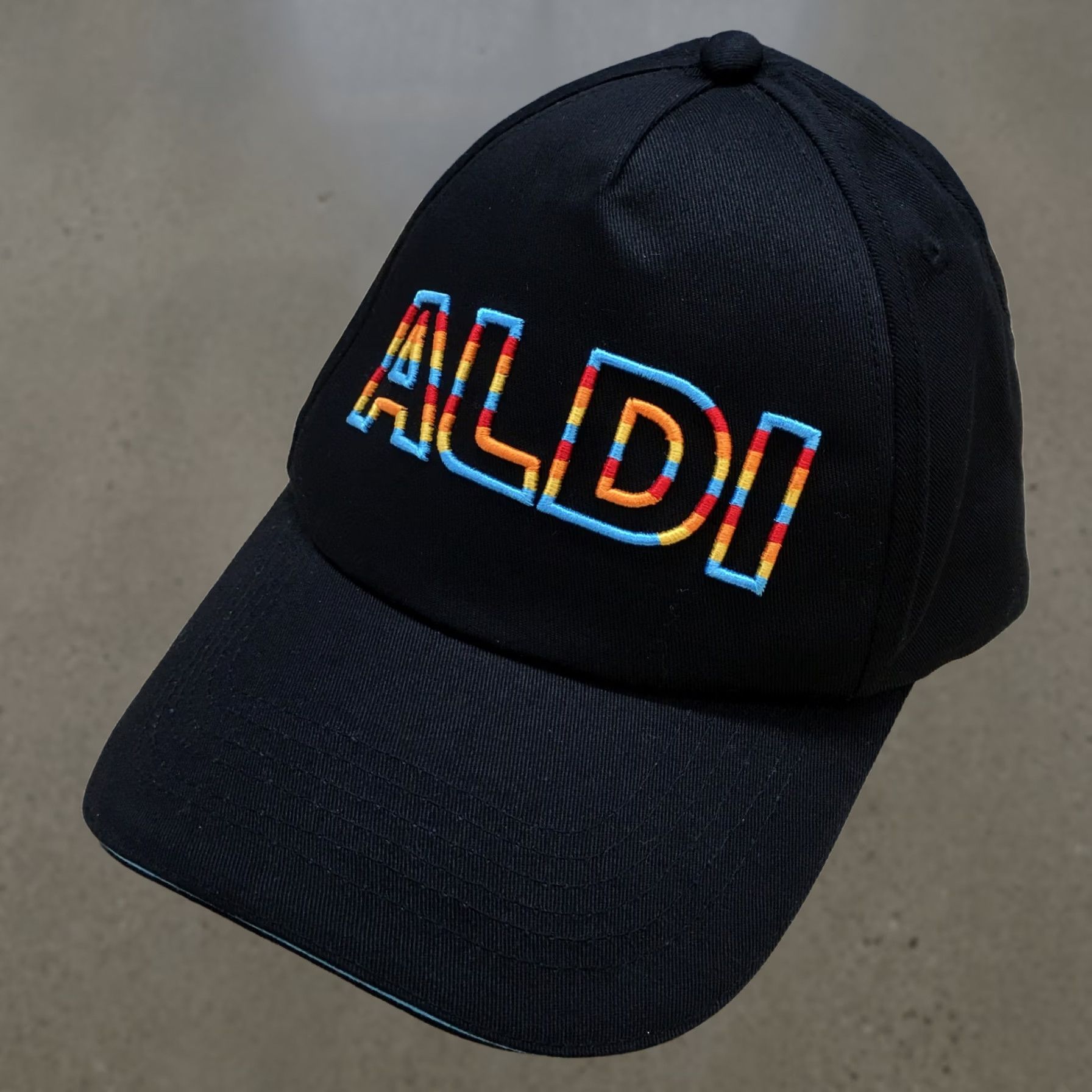 Vintage Aldi Gear Baseball Cap Black OSFA Adjustable Curved Brim Embroidered Unisex Size ONE SIZE - 1 Thumbnail