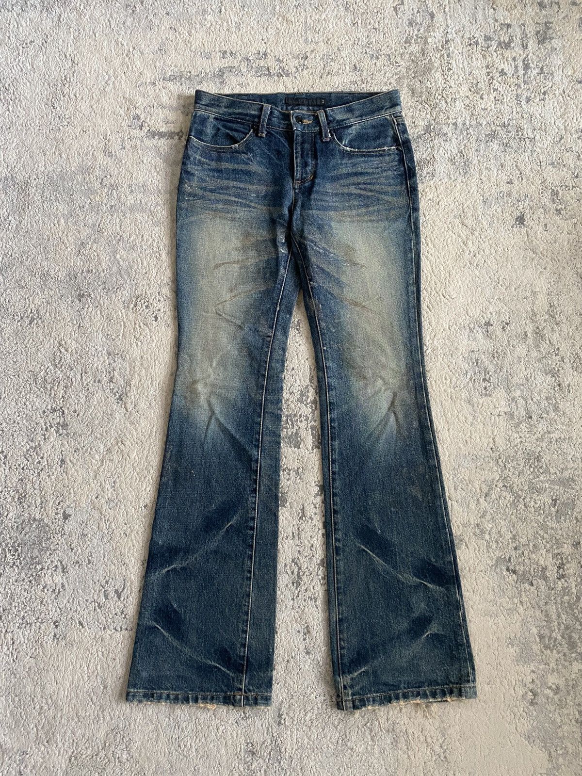 archive denim wax coating pants ワイドフレア 2000s FUGA coating