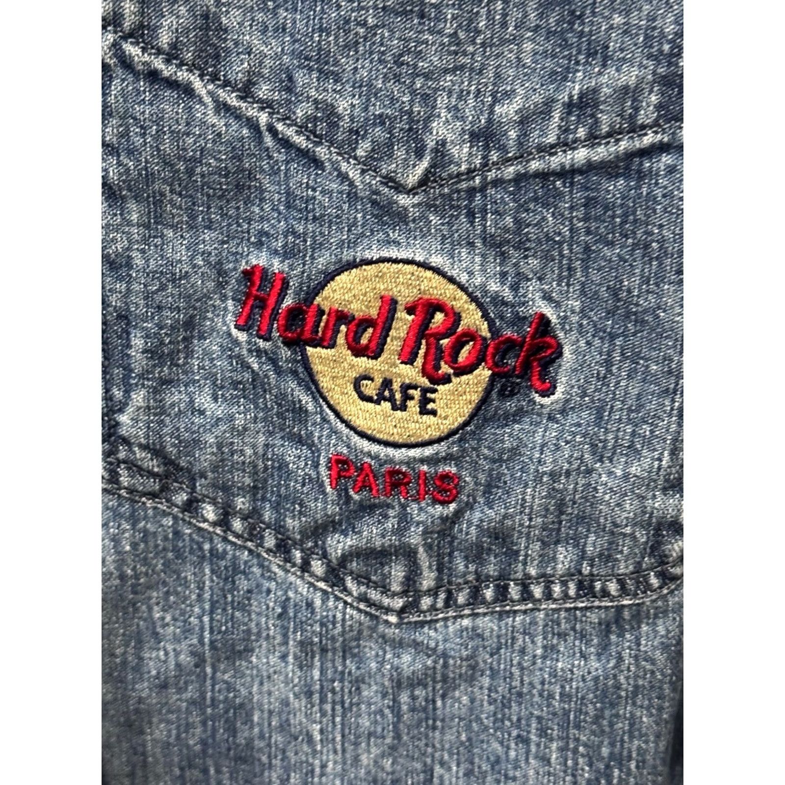 Hard Rock Cafe RARE Hard Rock Cafe Paris Denim LONG SLEEVE SHIRT XL Mens Multicolor Denim LONG SLEEVE SHIRT XL Mens 90s? (adjusted) Size US XL / EU 56 / 4 - 5 Thumbnail