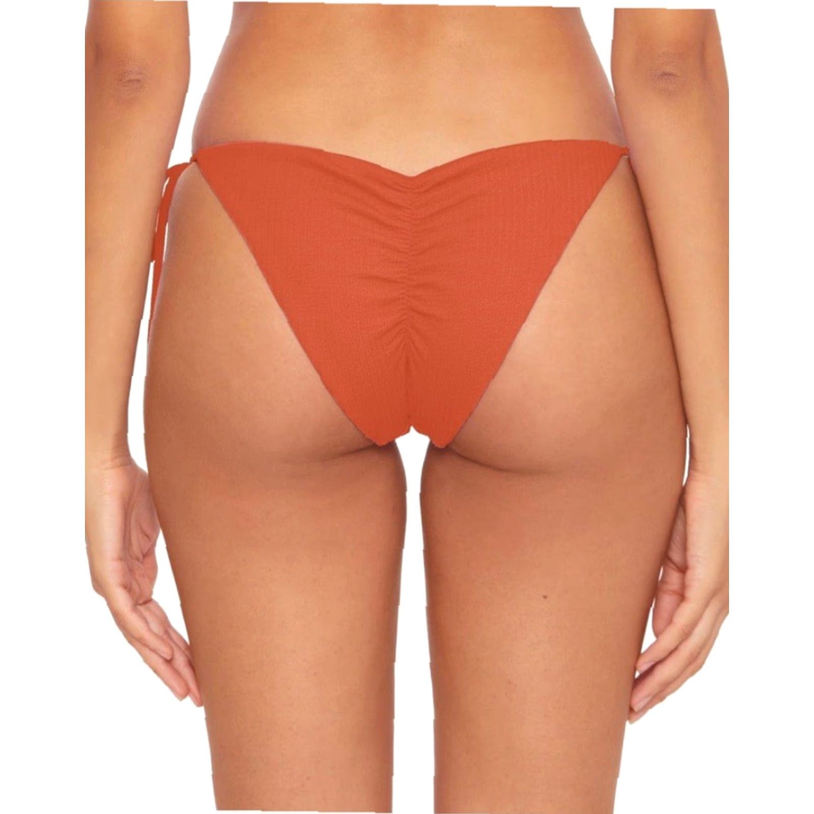 Vintage BECCA BY REBECCA VIRTUE NWT Pucker Up Tie Side Bikini Bottom Ginger L Size 36" / US 14 / IT 50 - 3 Thumbnail