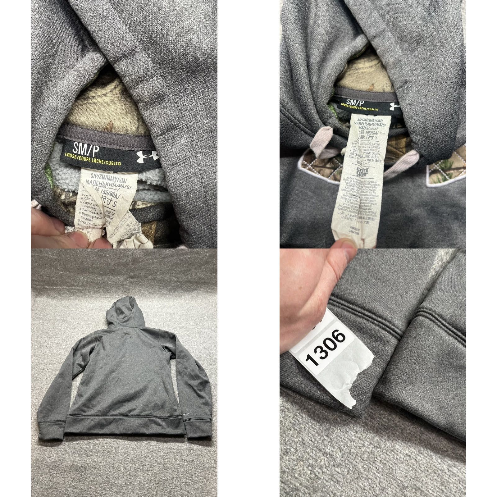 Realtree Under Armour Storm Hoodie Mens Small Gray Realtree Camo Heather Pullover Hooded Pockets Regular Short Sleeve? Size US S / EU 44-46 / 1 - 8 Thumbnail