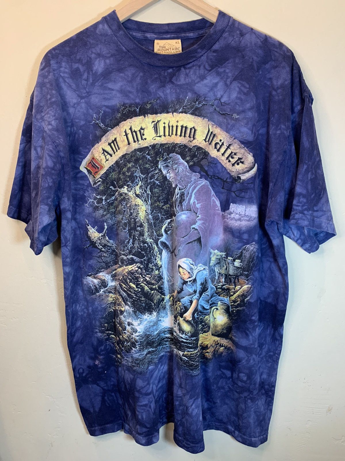 The Mountain × Vintage RARE* Vintage Jesus I Am Living Water The Mountain Art Shirt Size US XL / EU 56 / 4 - 1 Thumbnail