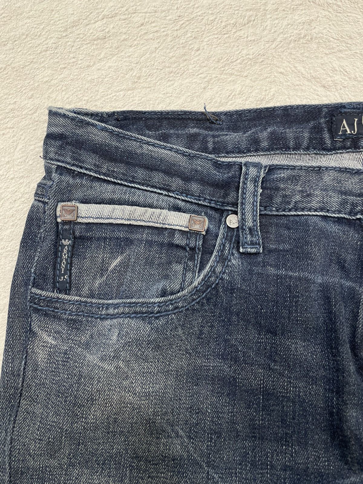 Giorgio Armani 00s Armani Mudwash Denim Button Fly Y2K Size US 35 - 4 Thumbnail