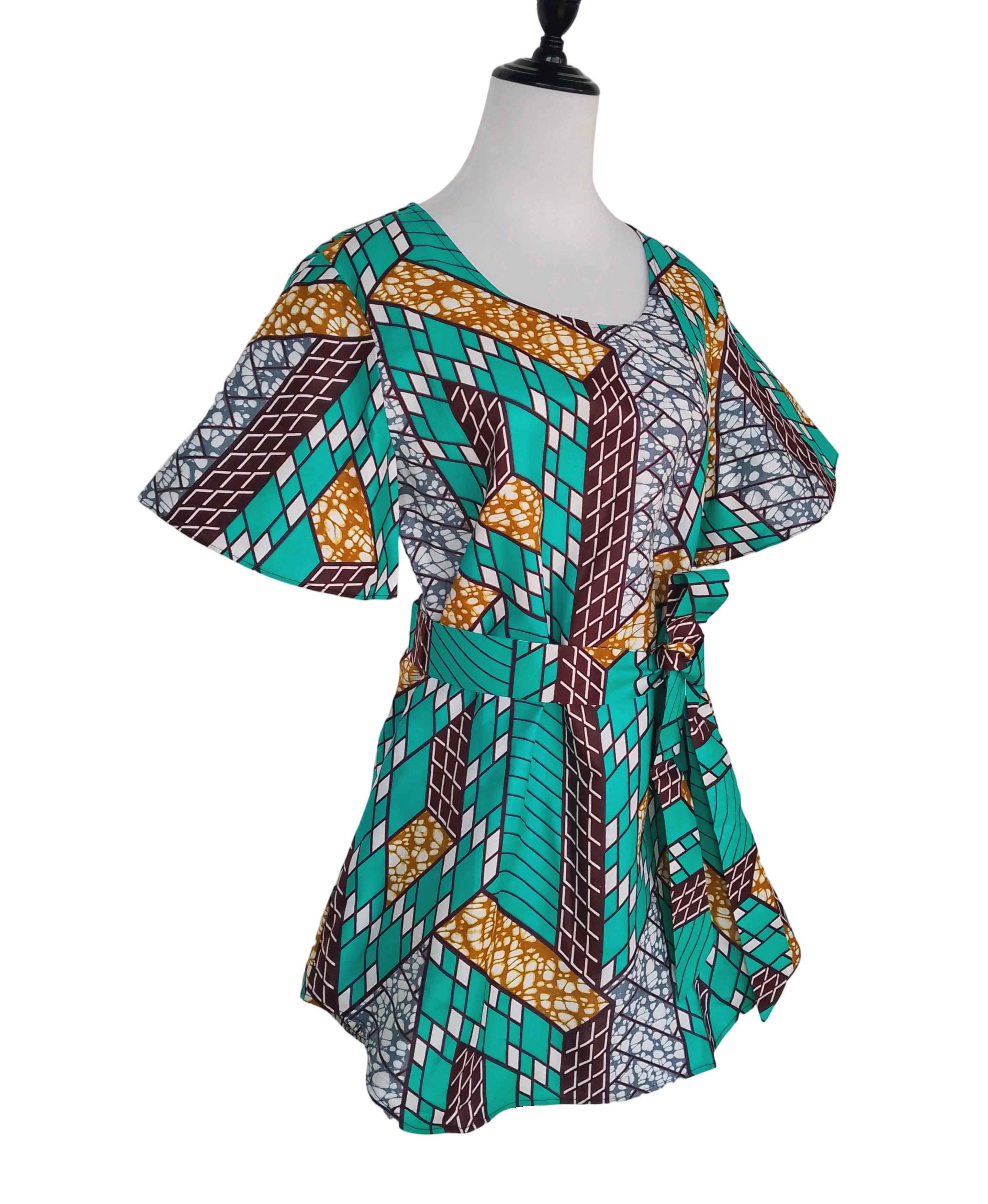 Other Cotton Tunic Shirt For Women African Wax Print Blouse Size L / US 10 / IT 46 - 2 Thumbnail
