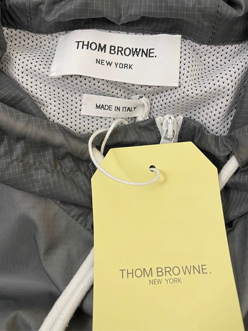 Thom Browne Thom browne Gray four-striped half-zip hooded hoodie nylon Size US M / EU 48-50 / 2 - 6 Thumbnail
