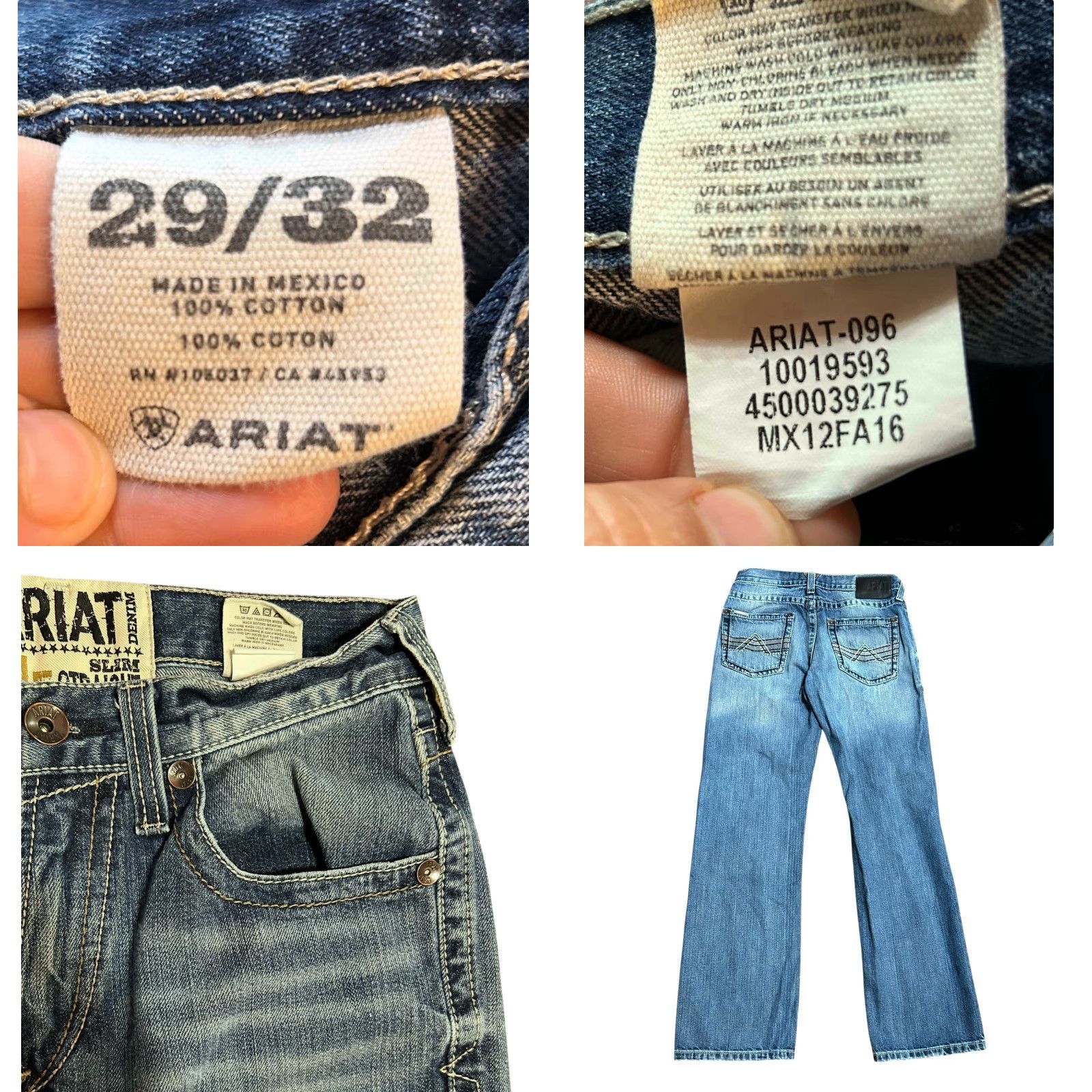 Ariat Ariat Denim M5 Slim Straight Women's Blue Jeans Size 29x32 Western Cowboy Horse Southwestern M5 Slim Straight Jeans Size 29" - 8 Thumbnail
