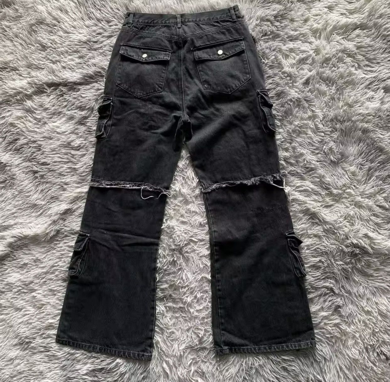 Other New Heavy Industry Punk Multi-Pocket Harajuku Washed Jeans Size US 34 / EU 50 - 2 Thumbnail