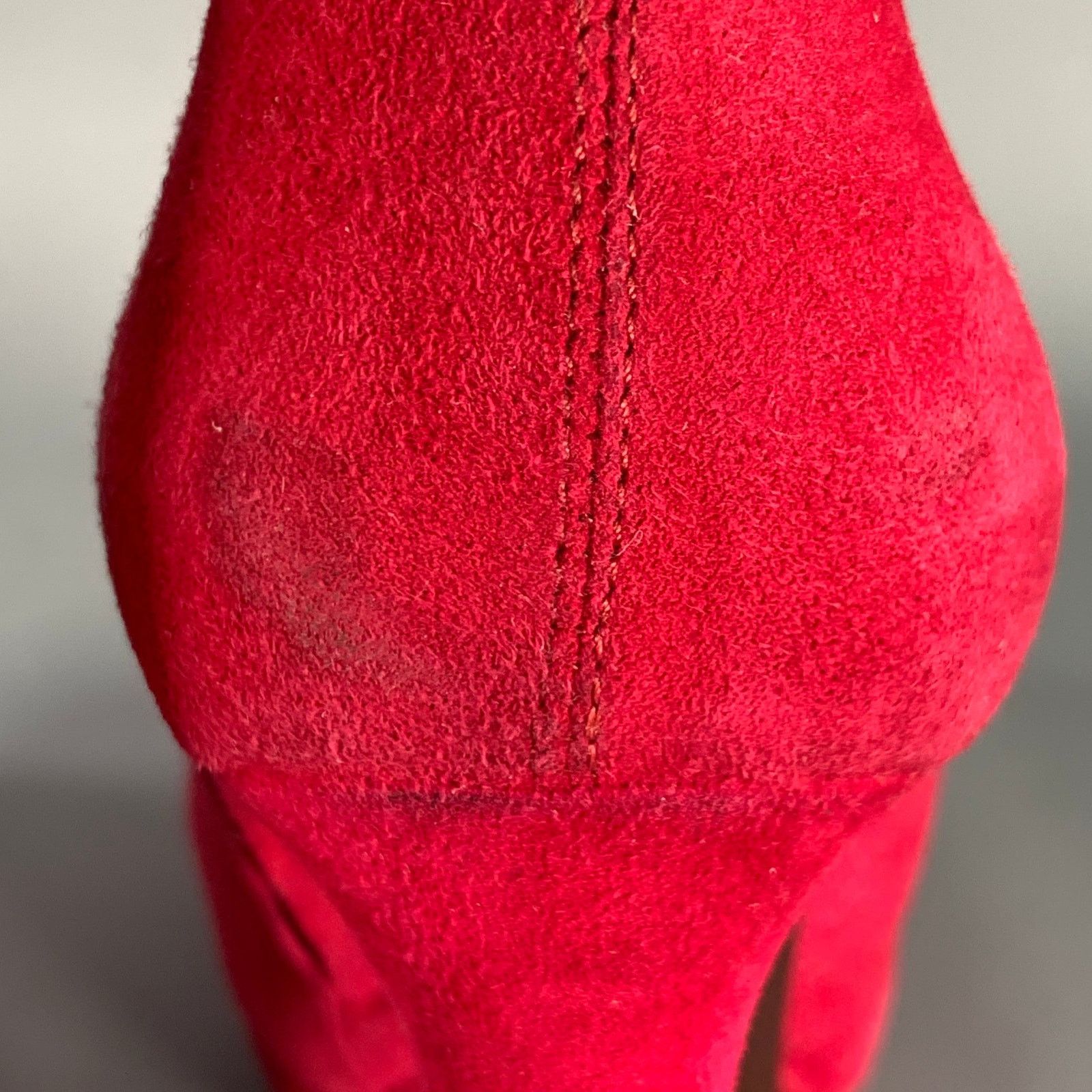 Alexander McQueen ALEXANDER MCQUEEN Size 8 Red Suede Platform Ankle Boots Size US 8 / IT 38 - 11 Thumbnail
