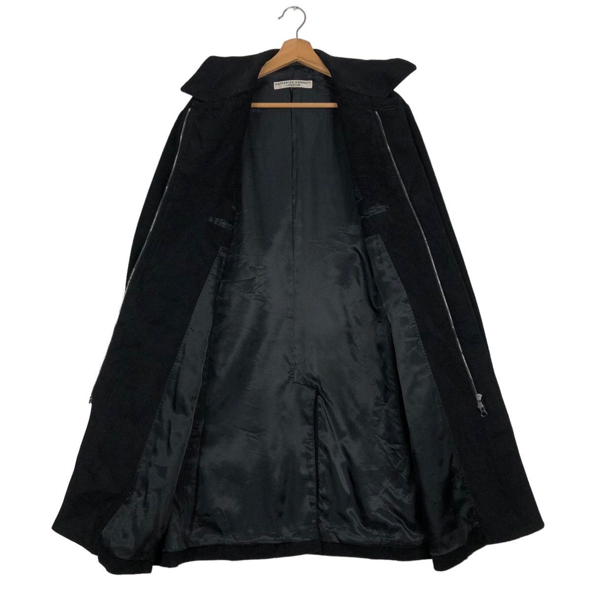 Japanese Brand 🔥Rich Black Long Jacket Katharine Hamnett Issey Miyake Size US XL / EU 56 / 4 - 13 Thumbnail