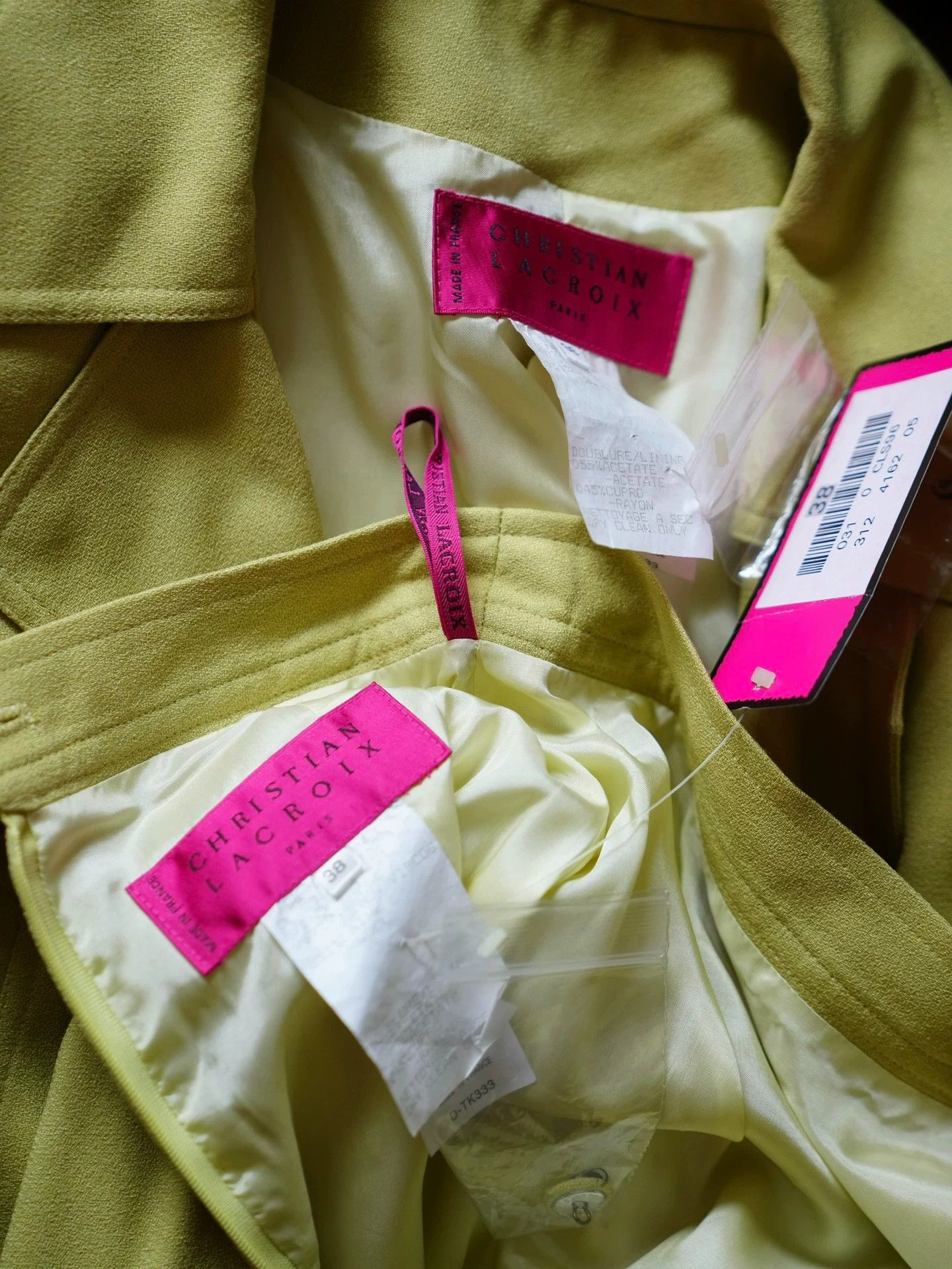 Christian Lacroix Vintage Christian Lacroix 1996 Pale Green Wool Set Size XS / US 0-2 / IT 36-38 - 3 Thumbnail