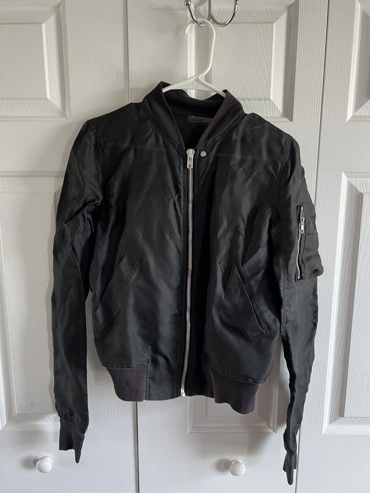 Rick Owens Rick Owens FW22 Fog Black Cropped Bomber Jacket - US XL
