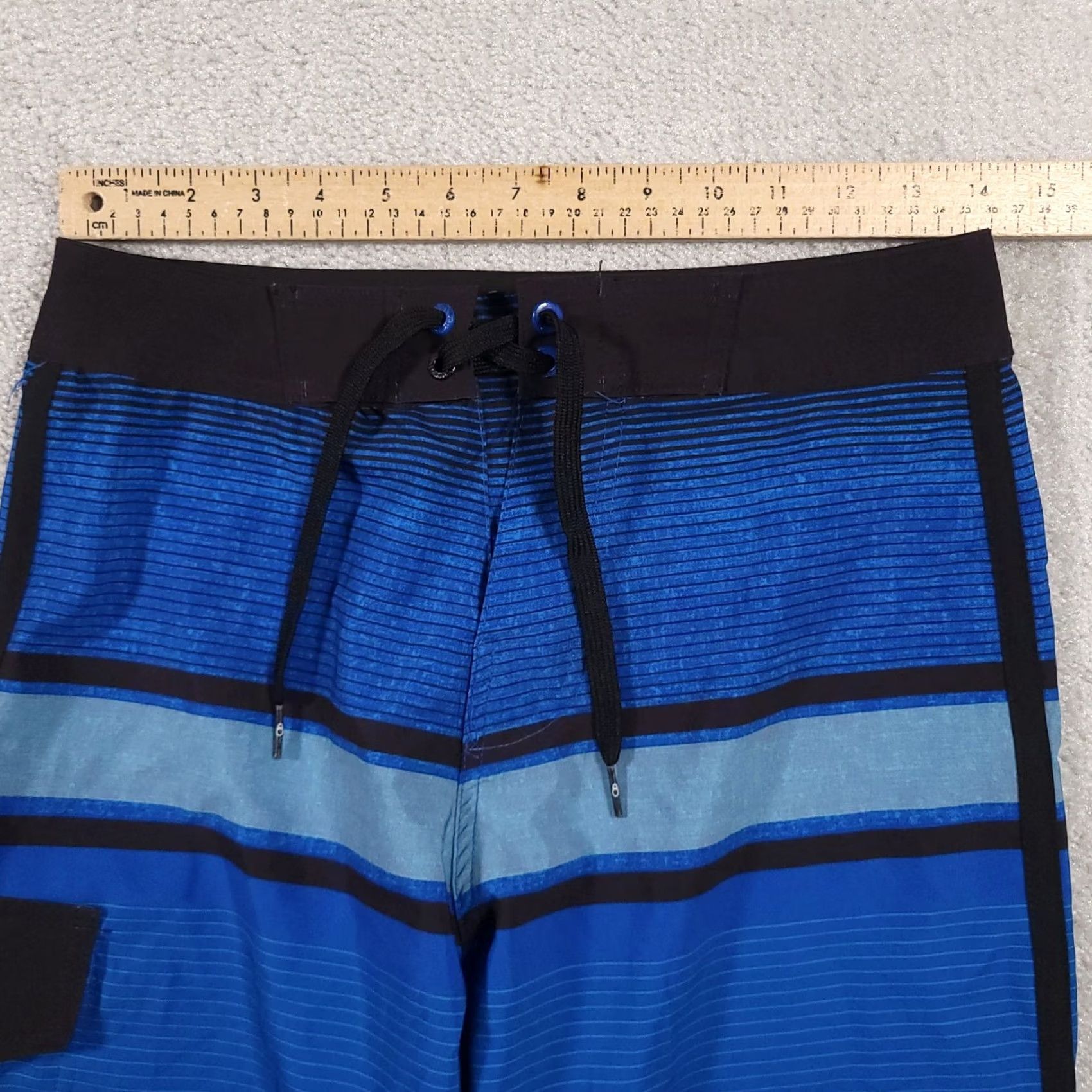 Vintage OP Flex 4-Way Stretch Board Shorts Swim Trunks Mens Size 28 Blue Stripe Size US 28 / EU 44 - 5 Thumbnail