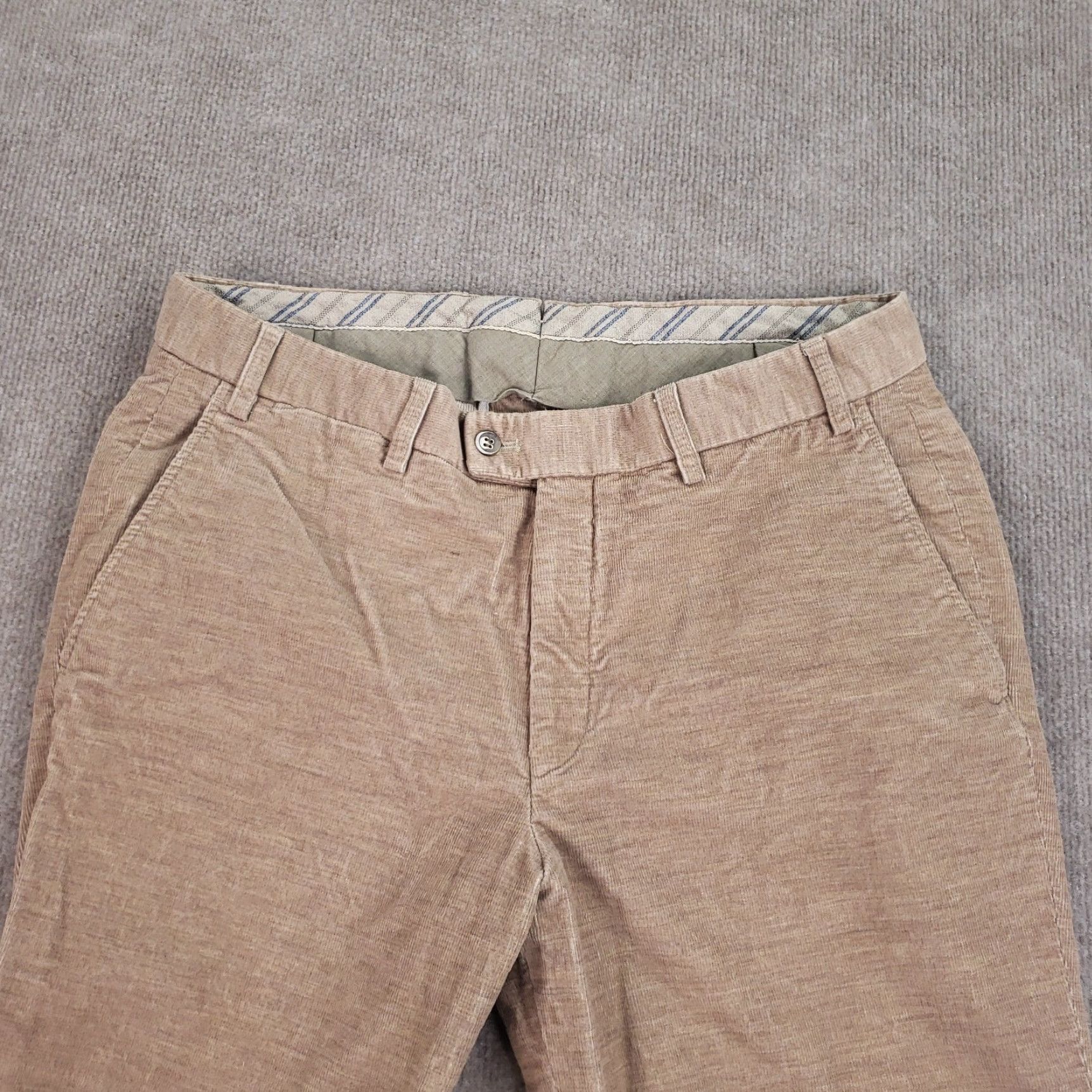 Vintage Hiltl Mens Corduroy Pants Brown 34x26 Extra Large XL Stretch Straight Casual Flat Front Size US 34 / EU 50 - 4 Thumbnail