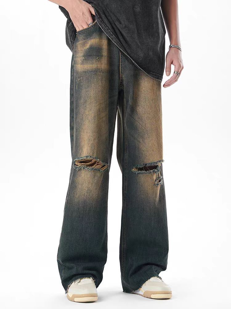 Japanese Brand × Jean Washed and worn vintage ripped straight leg jeans Size US 30 / EU 46 - 2 Thumbnail