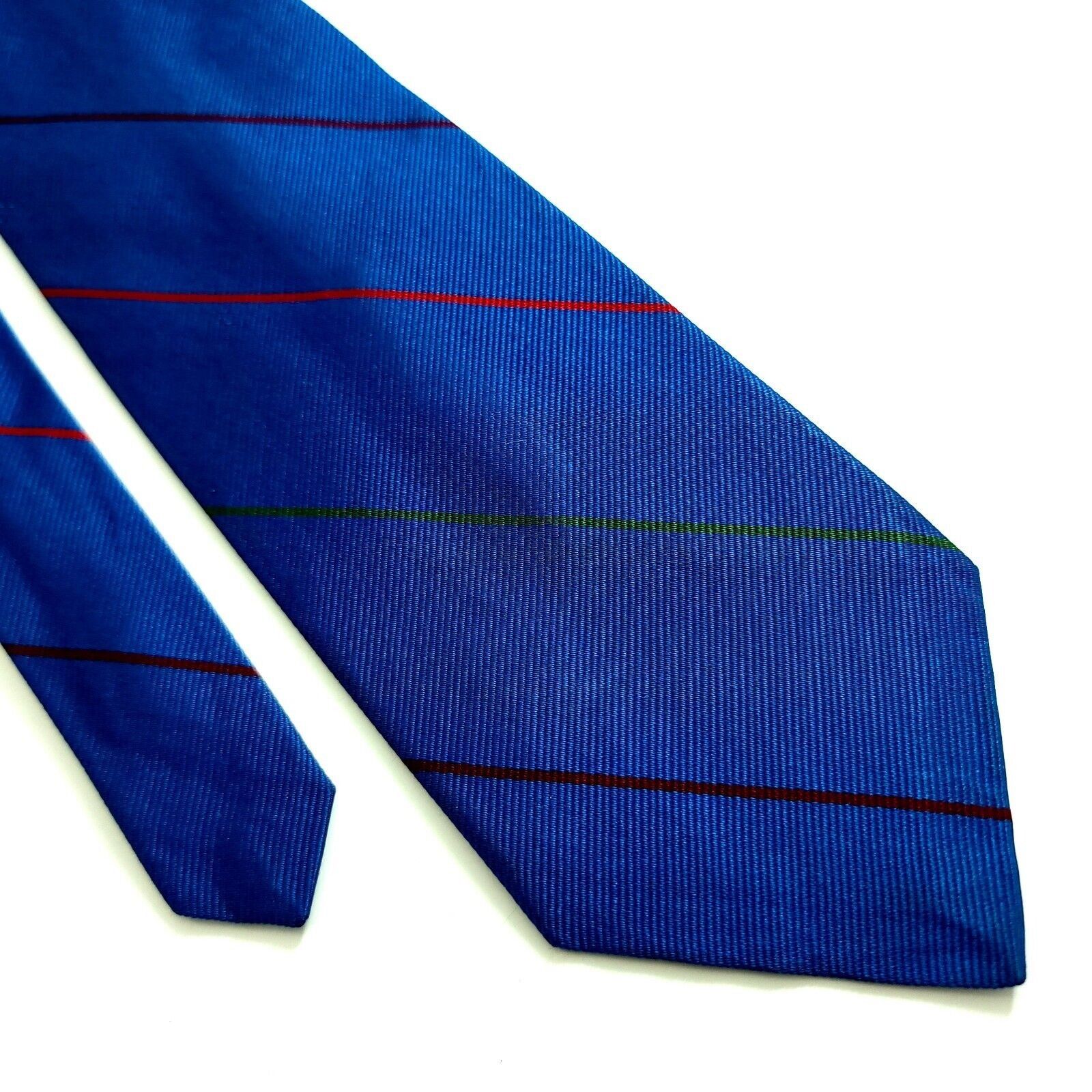 Huntington Huntington Blue Striped Woven Silk Tie Size ONE SIZE - 1 Thumbnail