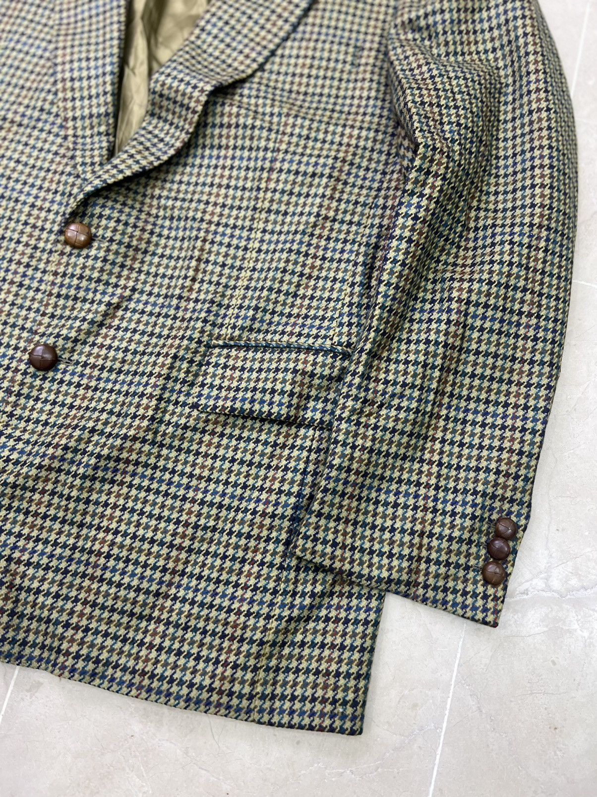 Nobless Couture Vintage 1980s Noblesse Funren Wool Cashmere Houndstooth Blaz Size 44R - 4 Thumbnail
