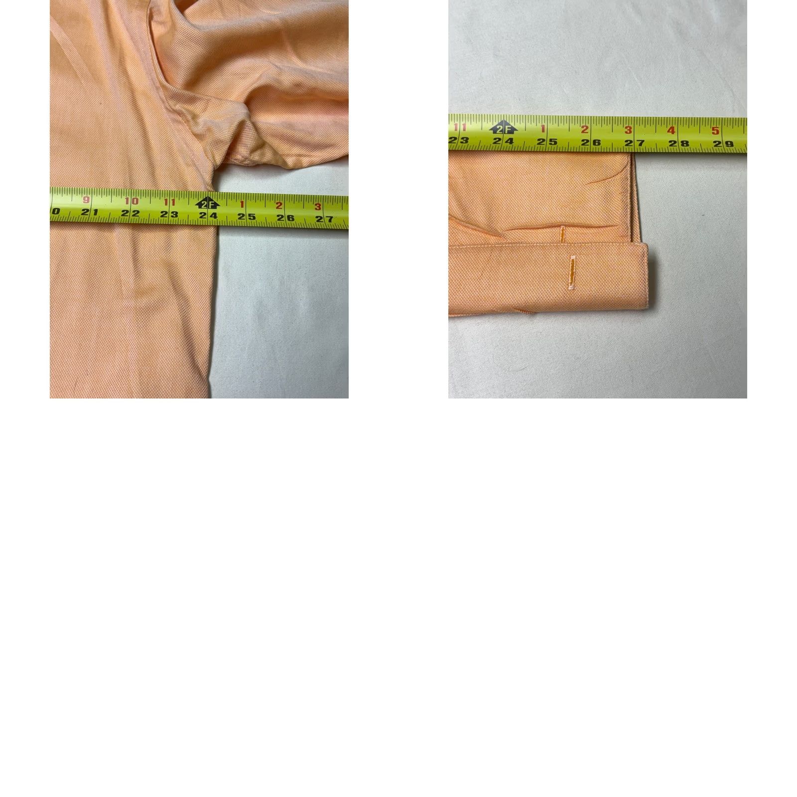 Vintage Brandolini Peach Formal Dress Shirt - XL - French Cuff - Cotton Size 46R - 8 Thumbnail