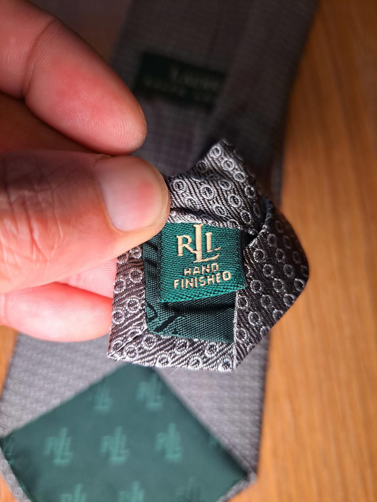 Polo Ralph Lauren Ralph Lauren Tie 100% Silk Handmade Silver Geometric Wide Size ONE SIZE - 4 Thumbnail