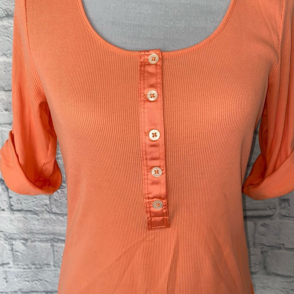 Ralph Lauren Ralph Lauren women M 100% cotton elbow sleeve blouse orange Size M / US 6-8 / IT 42-44 - 2 Thumbnail
