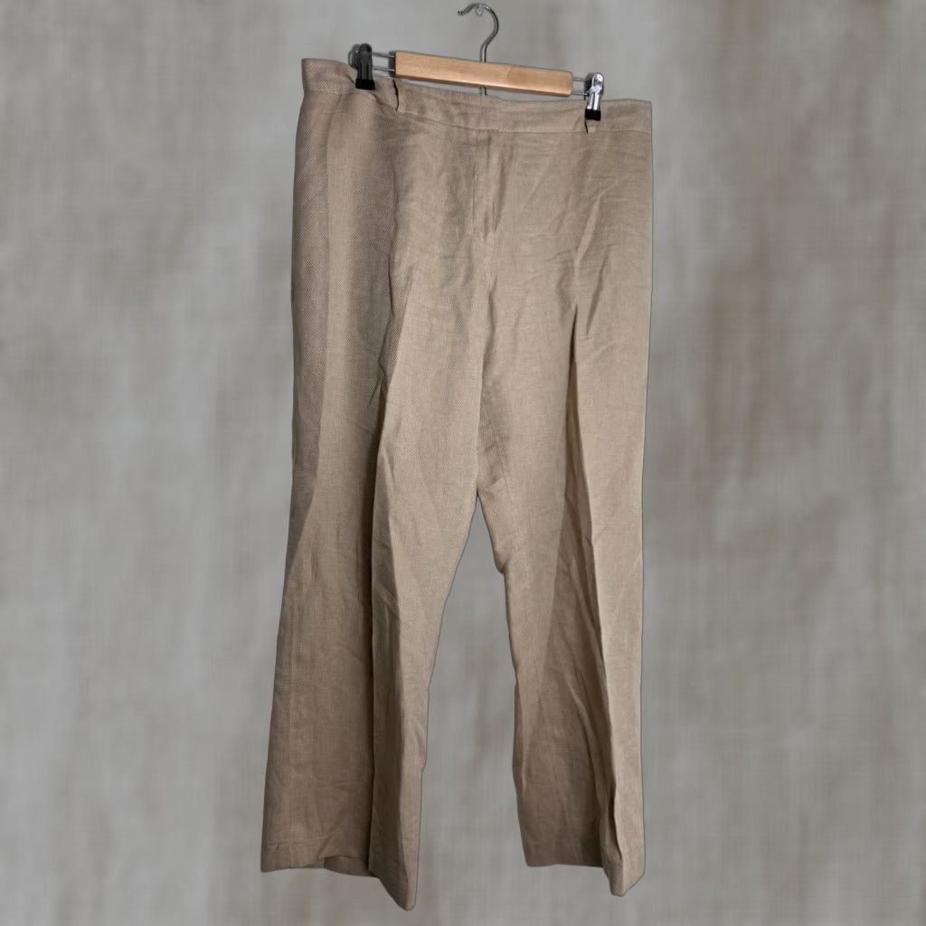 Evan Picone Evan Picone Womens Linen Blend Pants Beige Size 36x29 Dress Pants Size 25" / US 0 / IT 36 - 1 Thumbnail
