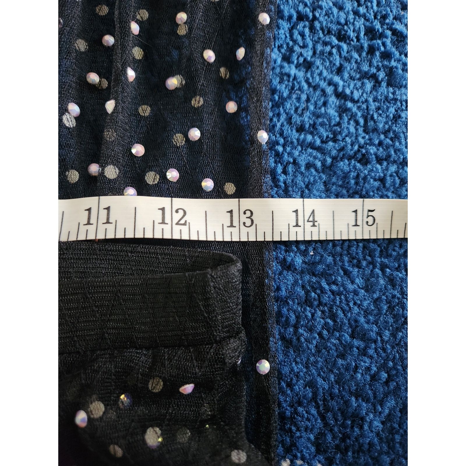 Other Bear Dance Black Sheer Studded Flare Out Leggings S Size 27" / US 4 / IT 40 - 6 Thumbnail