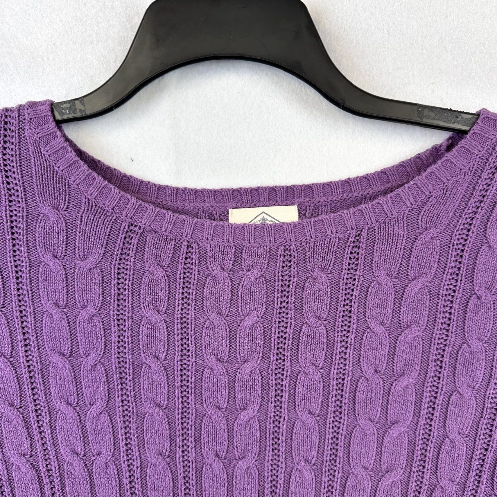 Vintage St. John's Bay Sweater Womens Large Purple Cable Knit Pullover Crewneck Classic Size L / US 10 / IT 46 - 2 Thumbnail